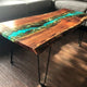 Customized Large EPOXY Table, Resin Dining Table for 2, 4, 6, 8 River Dining Table Top, Wood Epoxy Coffee Table Top, Living Room Table with pabbules-Tuzech store