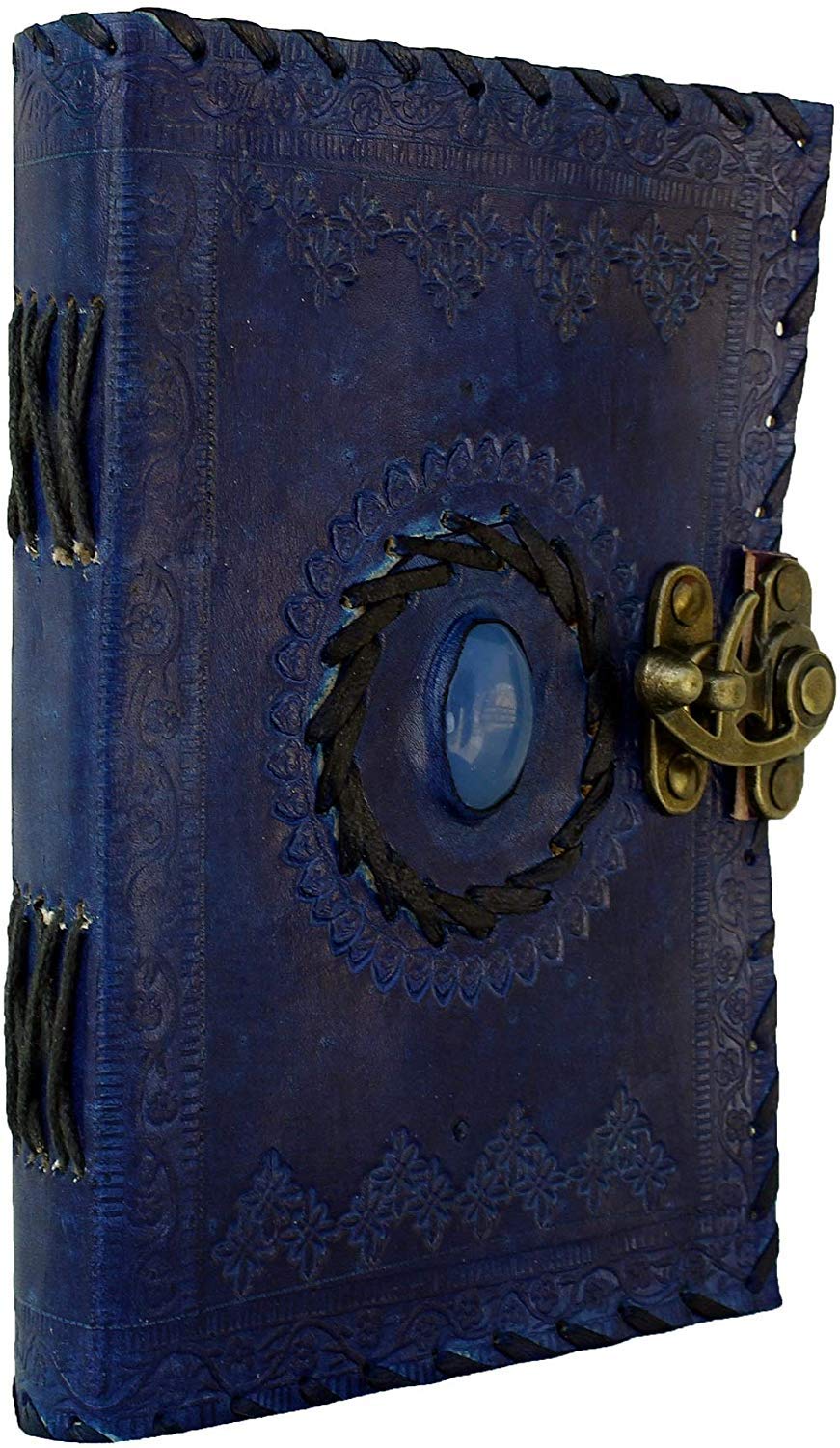 ININDIA Handmade Pure Leather Diary Leather Journal for Men and Women -Office Home Daily Use, Poem Writing with Lock Diary 7 Inches and Luck Stone-Tuzech store