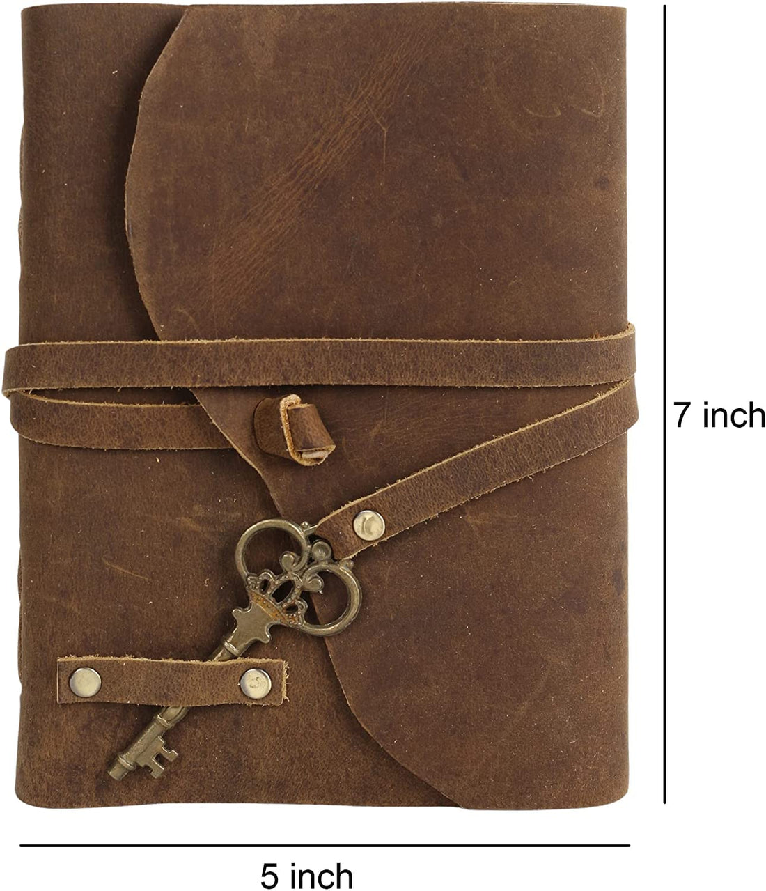 Tuzech Leather Journal Large Writing Notebook - Handmade Leather Bound Journal For Women and Men with Antique Deckle Edge Paper Gift For Art Sketchbook, Travel Diary And Notebooks To Write In 7 by 5 Inches (Brown)-Tuzech store