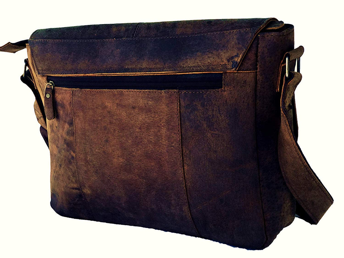 TUZECH Buffalo Leather Distressed Brown Messenger Bag Shoulder Bag laptop bag (15 inches)-Tuzech store
