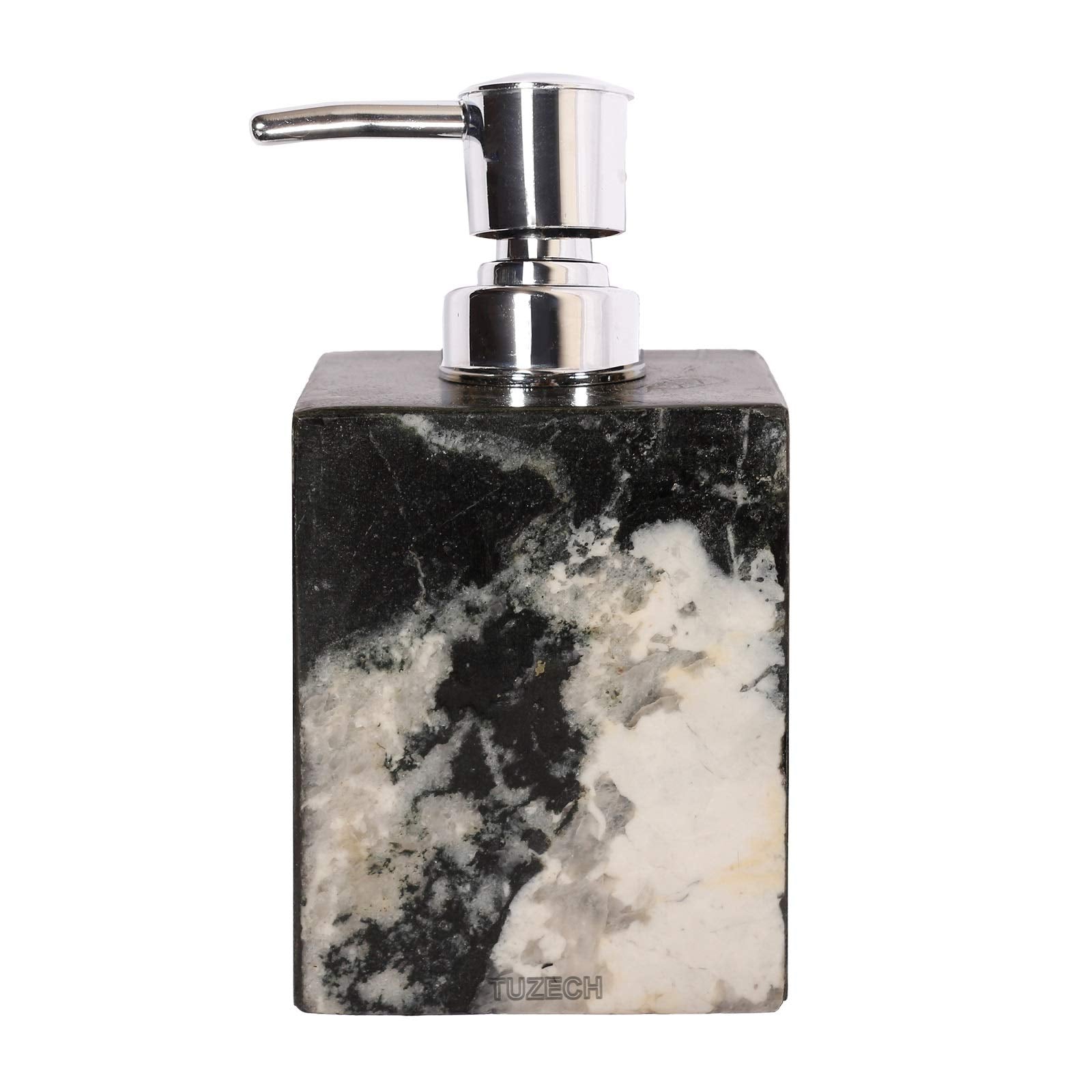 TUZECH Premium Luxury Bath Accessories Set of 4 in Natural Marble Stone |Soap Dispenser|Soap Dish |Toothbrush-Toothpaste Holder Shampoo/Lotion Dispenser Best for Gift-Tuzech store
