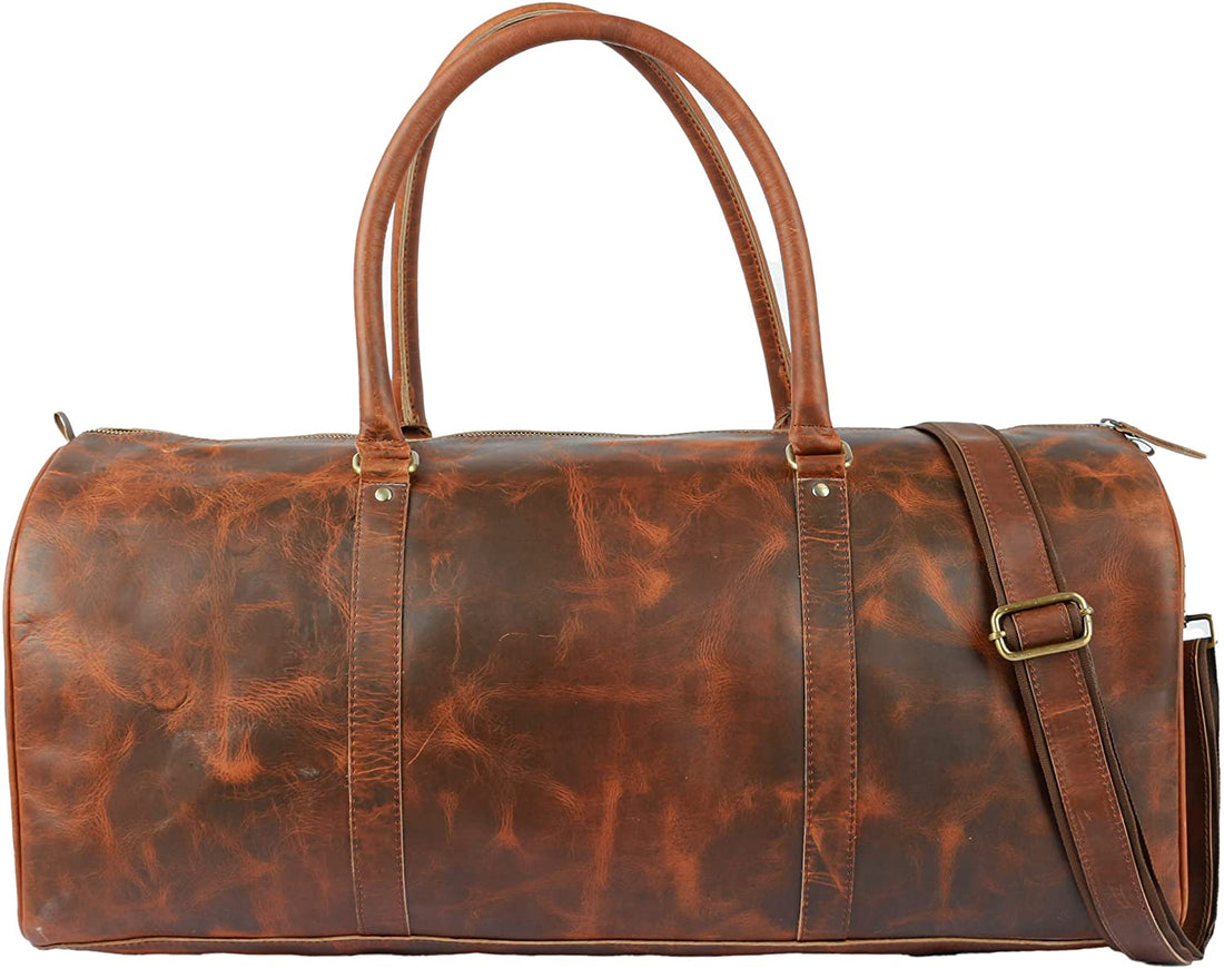 TUZECH Vintage Crazy Horse Leather men's Travel Duffle luggage Bag Gym Sports Overnight Weekend-Tuzech store
