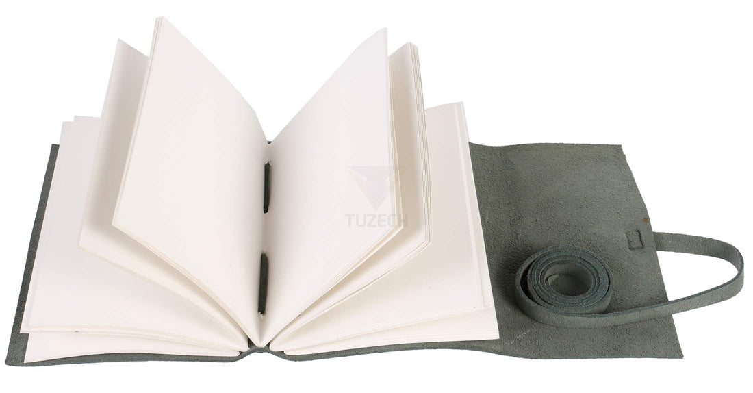 Tuzech Leather Journal Writing Notebook Antique Handmade Leather Bound Daily Notepad for Men/Women Unlined Paper for Art Sketchbook Travel Diary to Write in (7x5 Inches)-Tuzech store