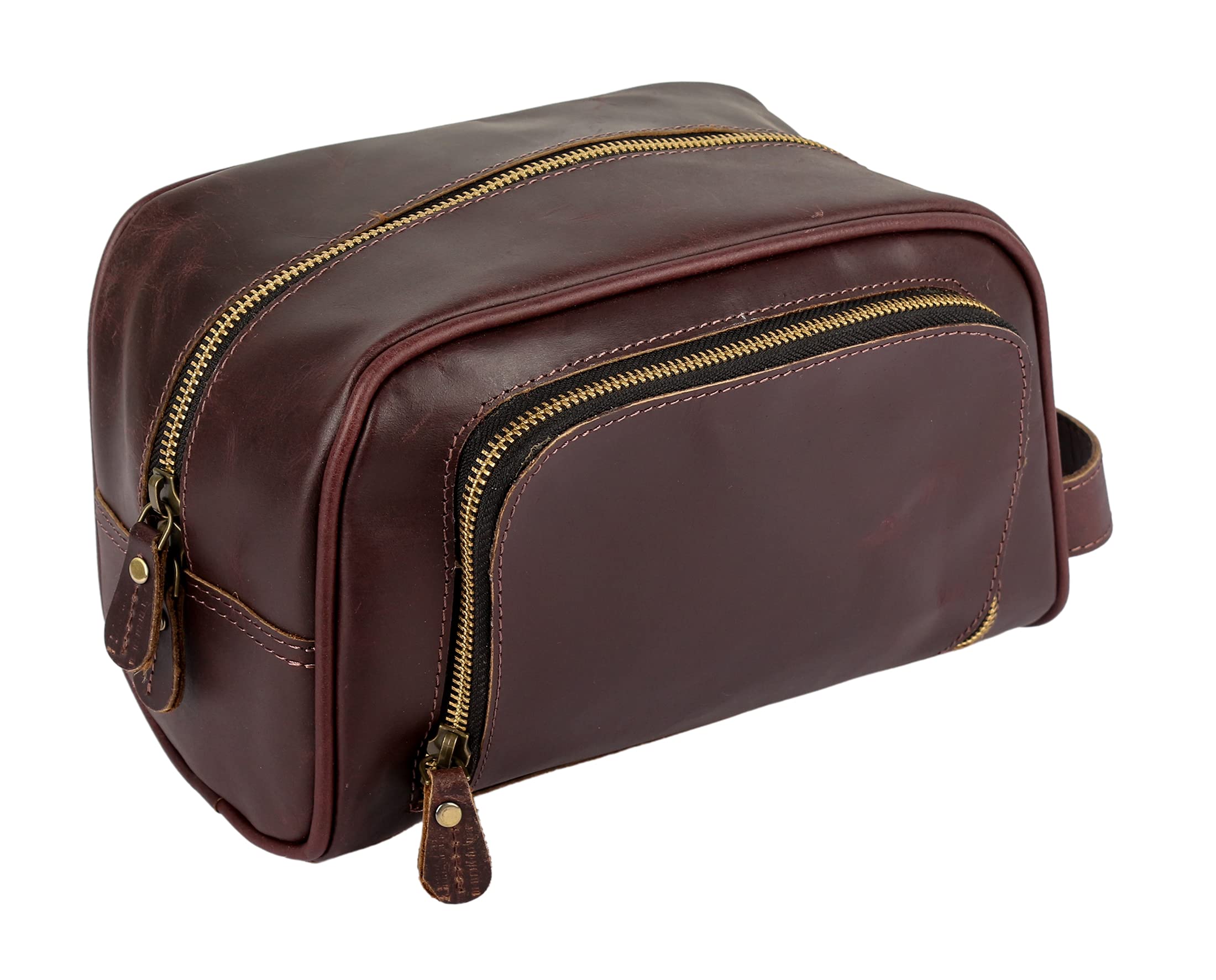 Tuzech Handmade Travel Toiletry Bag Dopp Kit - Shaving Kit Hanging Zippered Makeup Bathroom Cosmetic Pouch