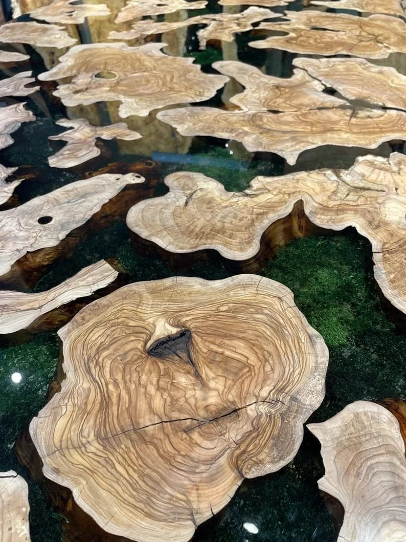 Personalized Large EPOXY Table, Resin Dining Table for 2, 4, 6, 8 River Dining Table Top, Wood Epoxy Coffee Table Top, Living Room Table-Tuzech store