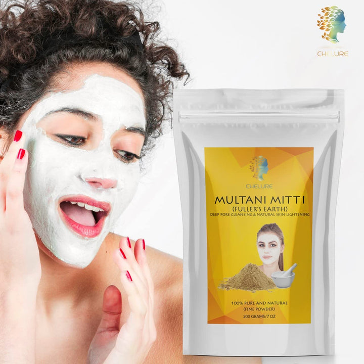 Tuzech Fullers Earth Powder | Multani Mud Mitti | Indian Healing Clay | Bentonite Clay | 100% Pure No Added Fragrance | Natural Face Pack (7 Ounce)-Tuzech store