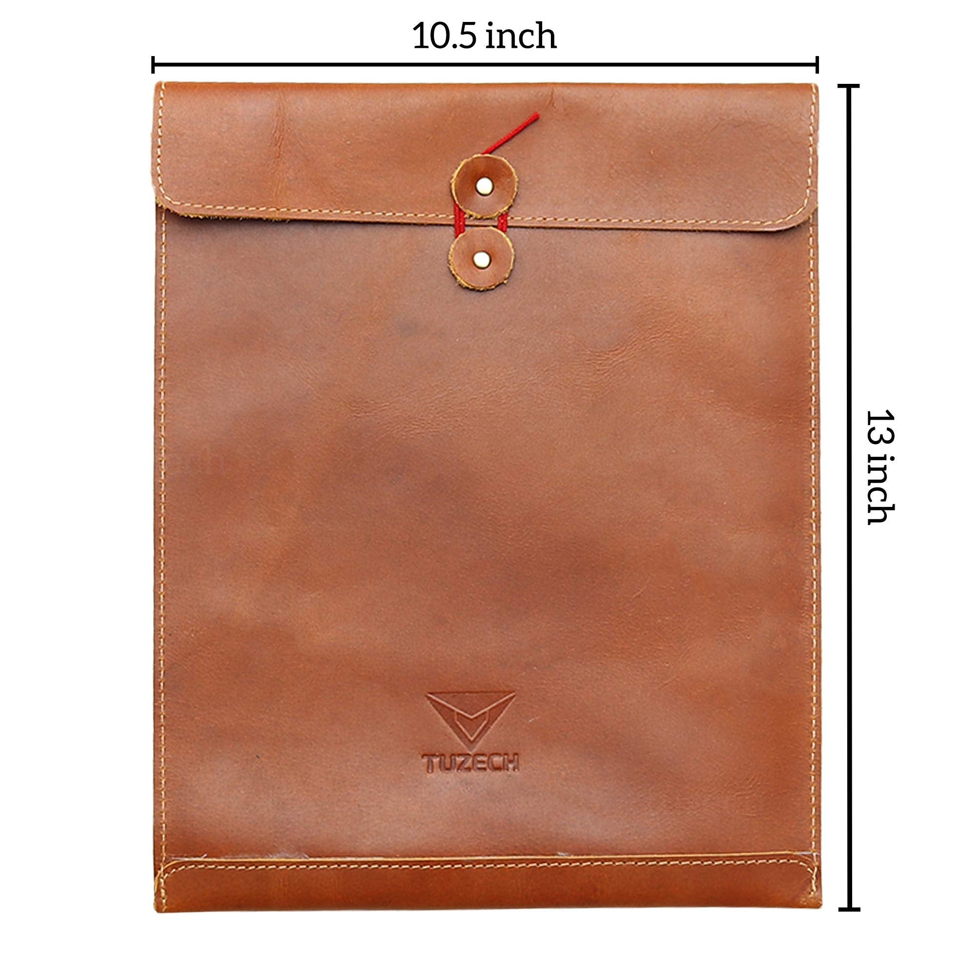 Leather Document Holder Mailing Envelope,Office & Work Resume Sales Portfolio Binder Folder-Interview/Legal Document Organizer Handmade (12.5 inches)-Tuzech store