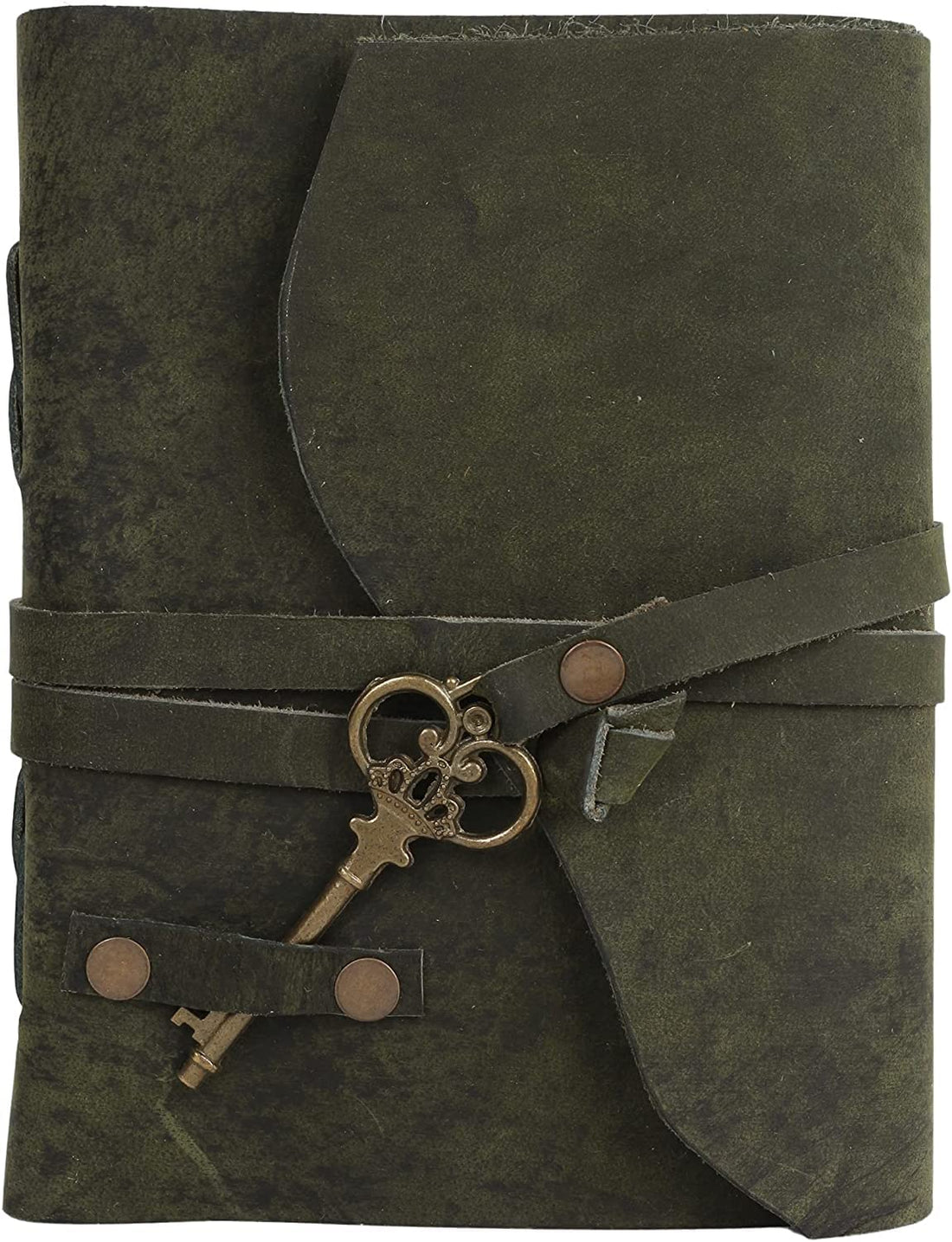Tuzech Leather Journal Large Writing Notebook - Handmade Leather Bound Journal For Women and Men with Antique Deckle Edge Paper Gift For Art Sketchbook, Travel Diary And Notebooks To Write In 7 by 5 Inches(Green)-Tuzech store