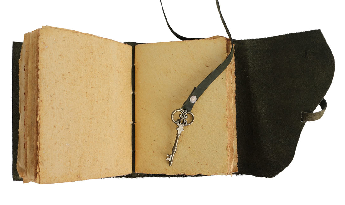 Vintage Journal Retro Travel Diary an Exclusive Handmade Paper Notebook with Key Leather Bound Book Of Shadows Hocus Pocus for Man and Women