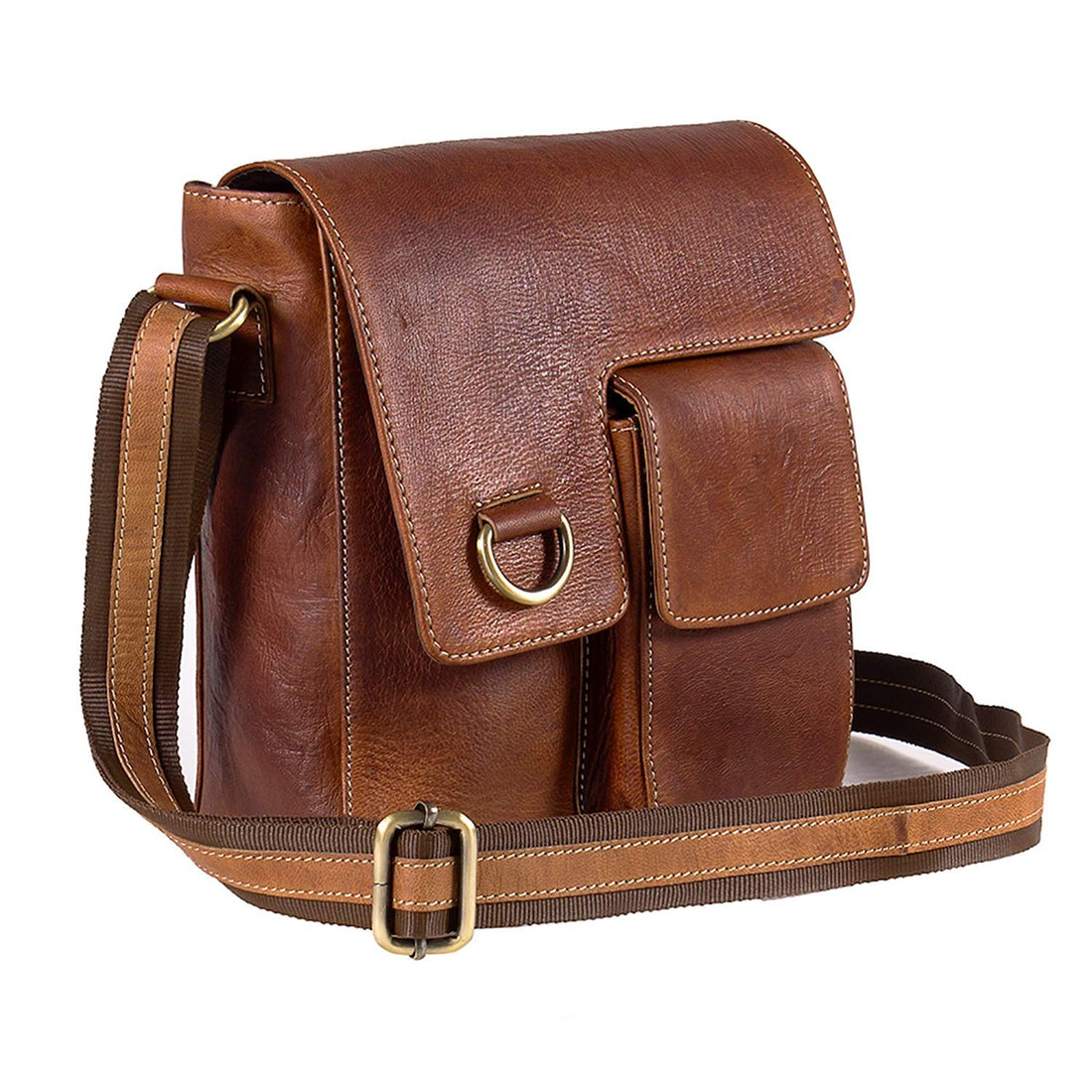 TUZECH Pure Genuine Leather Modern Styled Brown Stylish Vintage Handbag Satchel Bag Handcrafted Leather Bag -Fits Laptop Up To (11 Inches)-Tuzech store