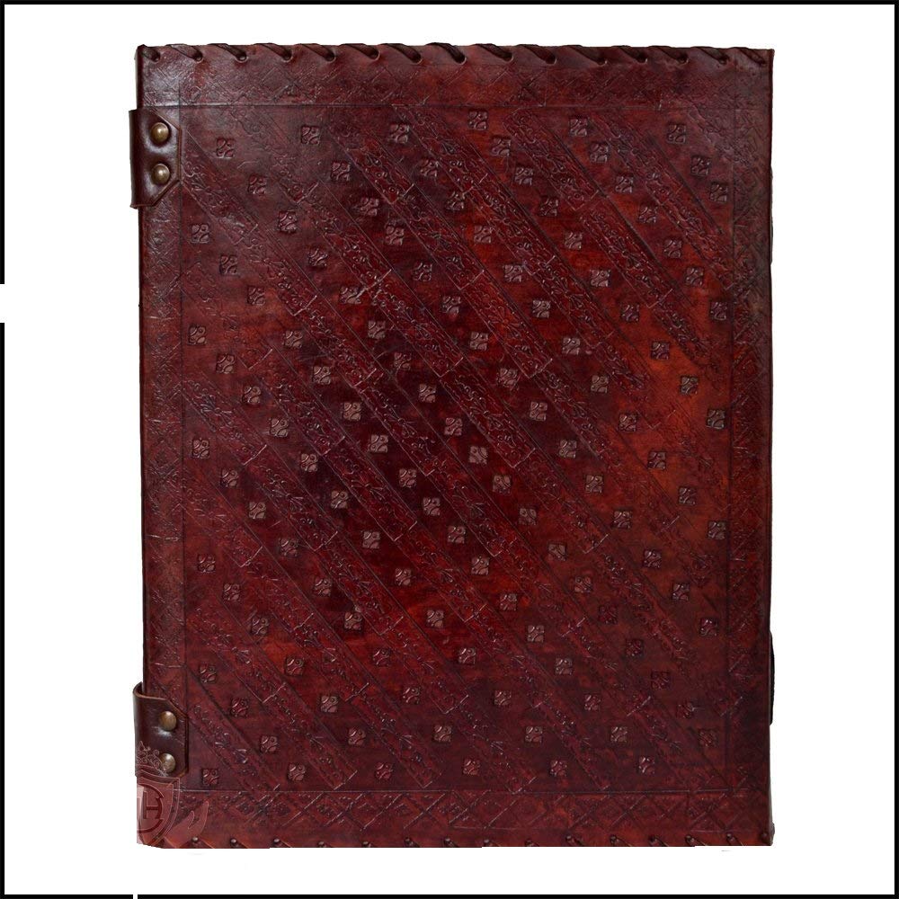 Seven Chakra Medieval Stone Embossed Handmade Leather Journal Book of Shadows Notebook Office Diary College Book Poetry Book Sketch Book - 1.8 FEET - Giant Leather Diary (22 Inches)-Tuzech store