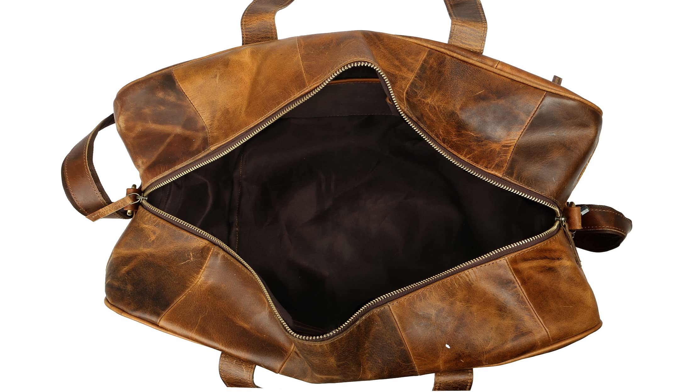 Tuzech Handmade Large Leather Duffle Bag for Men - Weekender Bag with Double Shoe Compartment Carry On Travel Luggage Leather (BROWN) 20 INCHES-Tuzech store