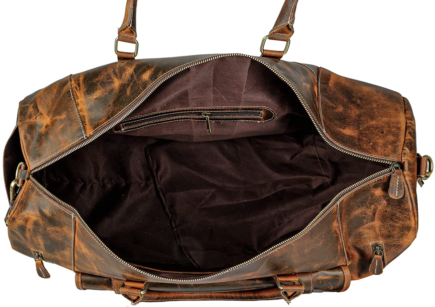 TUZECH Vintage Crazy Horse Leather men's Travel Duffle luggage Bag Gym Sports Overnight Weekend-Tuzech store
