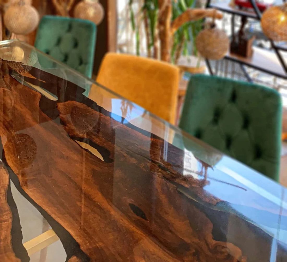Customized Large Clear EPOXY Table, Resin Dining Table for 2, 4, 6, 8 River Dining Table Top, Wood Epoxy Coffee Table Top, Living Room Table-Tuzech store
