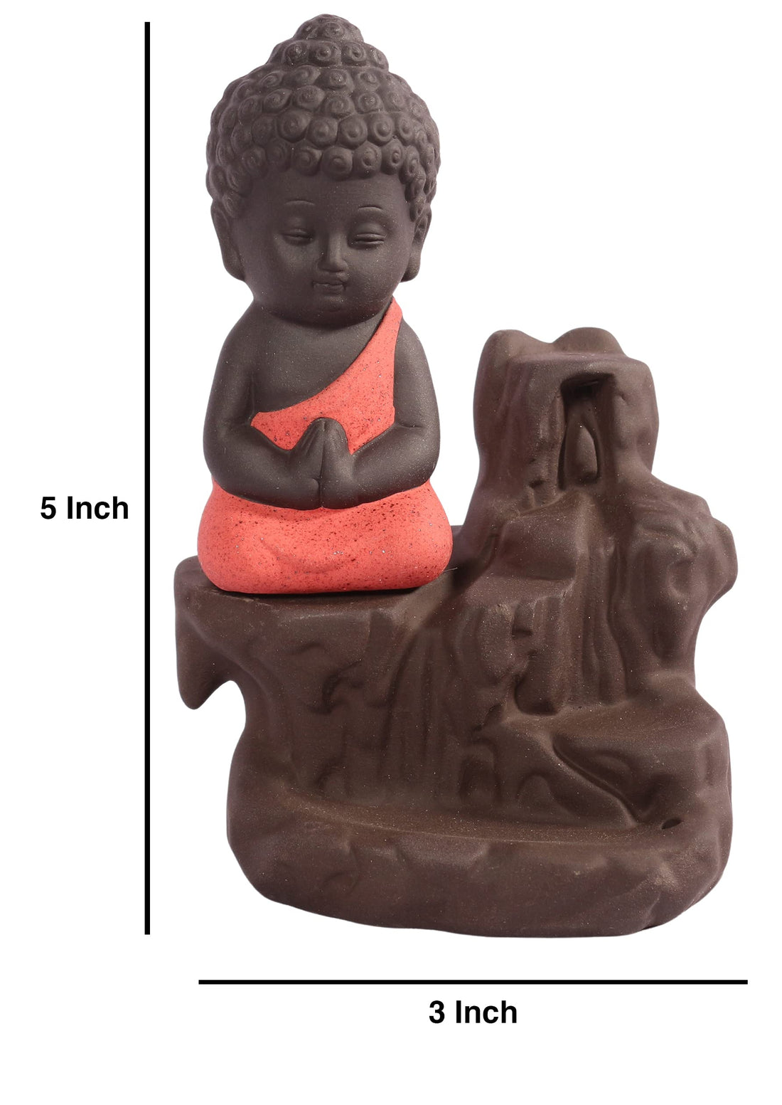 Tuzech Handicraft Ceramic Buddha Smoke Fountain Backflow Incense Holder Home Decor Buddha Statue Gifts Showpieces Multicolor (Cone Not Included)-Tuzech store