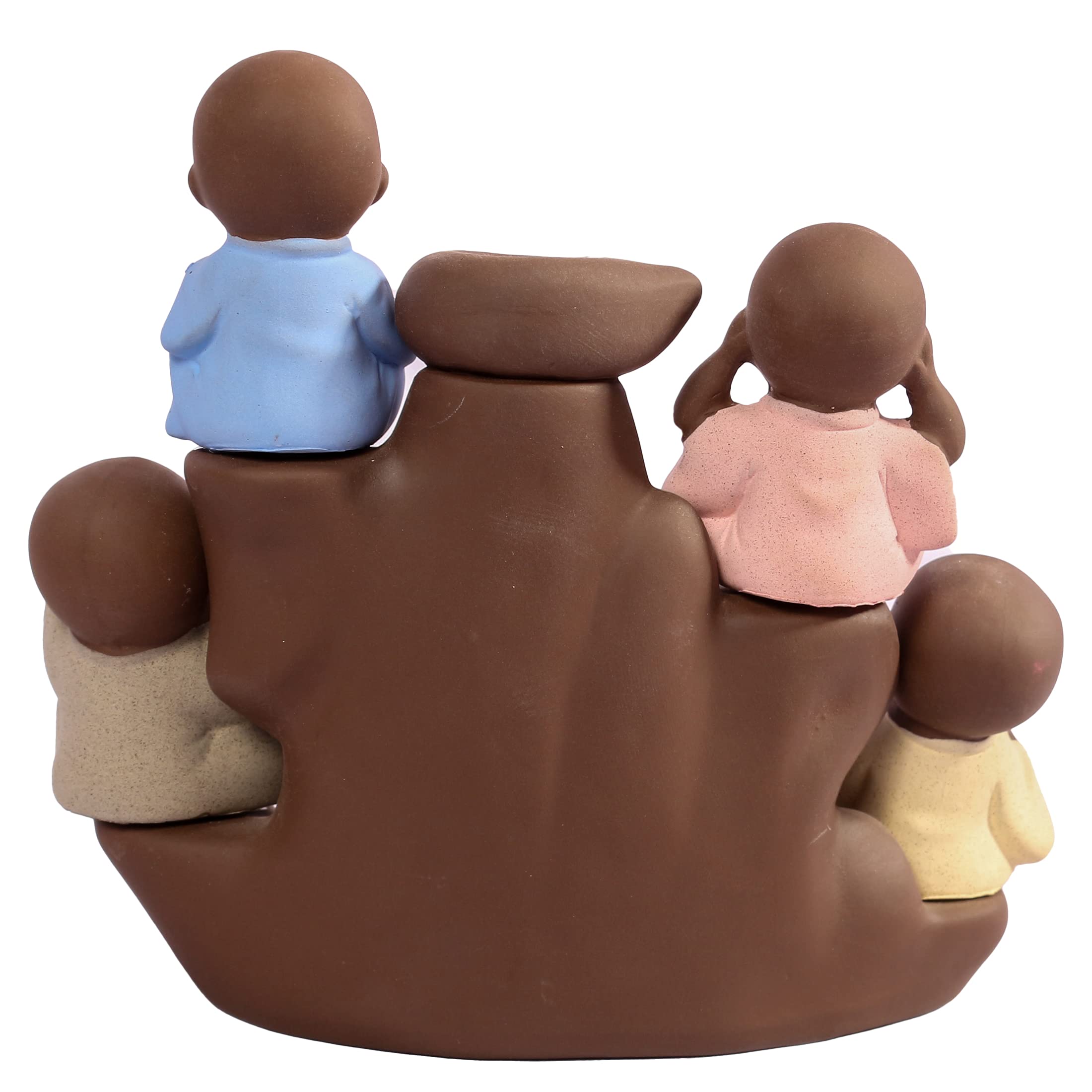 Tuzech Handicrafts Ceramic Gandhiji Styled Stress Reliever Backflow Reverse Incense Holder Peace Giving Smoke Fountain for Home and Office Décor Idol Gift-Tuzech store