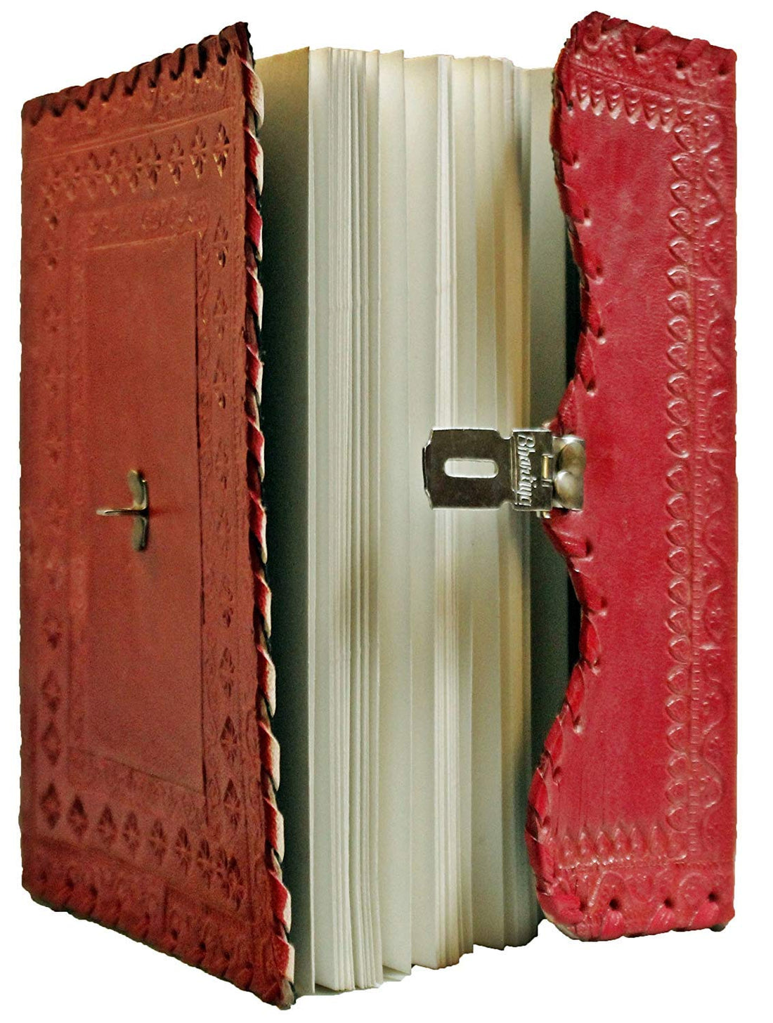 TUZECH Leather Journal for Men and Women Leather Diary to Write Poems,Sketchbook, Record Keeping Notebook Personal Memoir with Lock and Key - Unlined (King Red)-Tuzech store