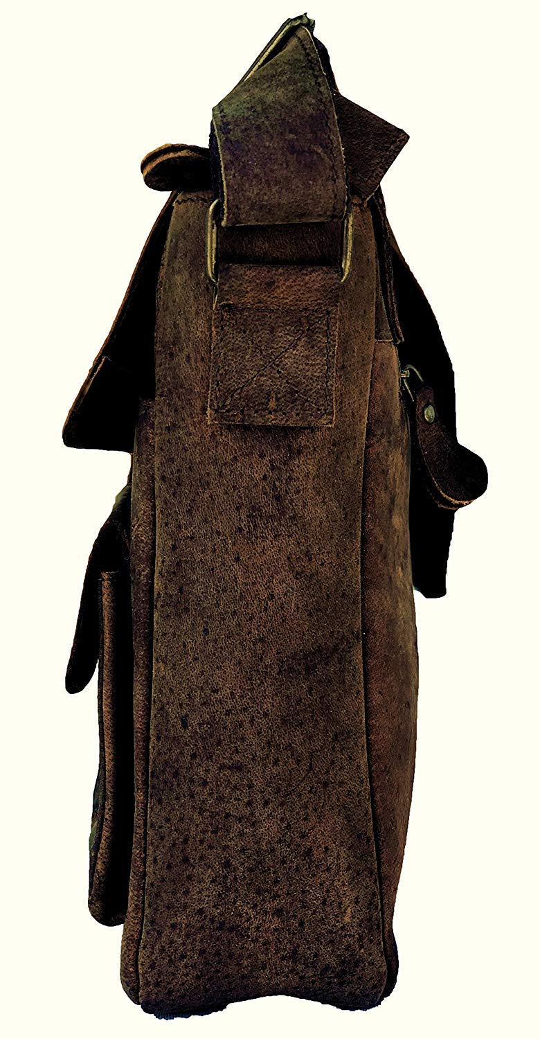 TUZECH Buffalo Leather Distressed Brown Messenger Bag Shoulder Bag laptop bag (15 inches)-Tuzech store
