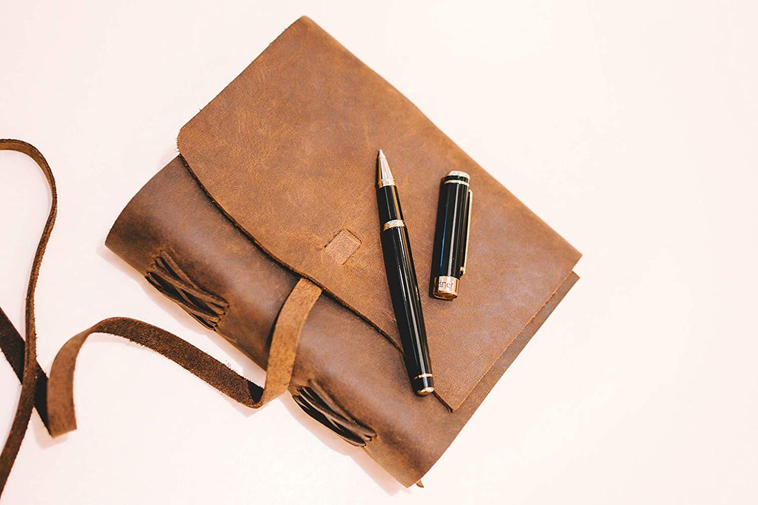 TUZECH Classic Vintage Leather Journal Notebook Rustic Handmade Vintage Leather Bound Journals for Men and Women - Kraft Lined Paper Leather Book Diary Pocket Notebook With line (8" x 6" Inches)-Tuzech store