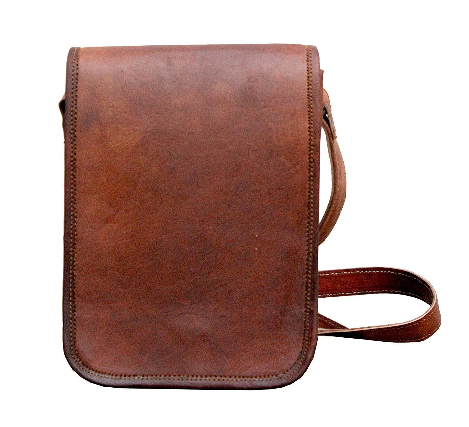 TUZECH Vintage Full Flap Genuine Leather Crossover Messenger Leather Bag - Fits laptop Upto (13 Inches)-Tuzech store