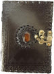 ININDIA Handmade Pure Leather Diary Leather Journal for Men and Women -Office Home Daily Use, Poem Writing with Lock Diary 7 Inches and Luck Stone (Black)-Tuzech store