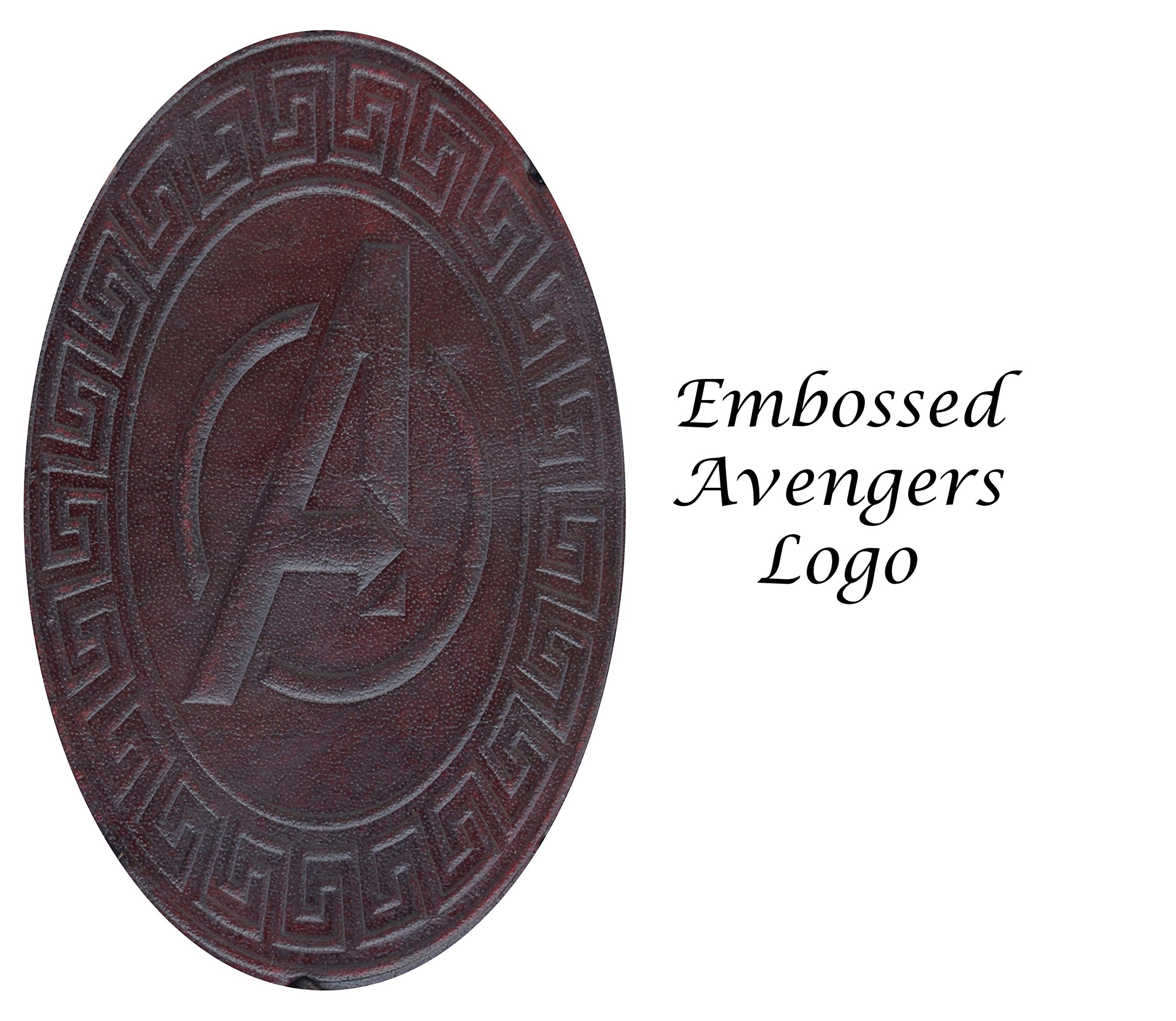 Avengers embossed 10 inches Handmade Leather Journal With Stones / Art Sketchbook & Travel diary with Vintage lock Latch-Tuzech store
