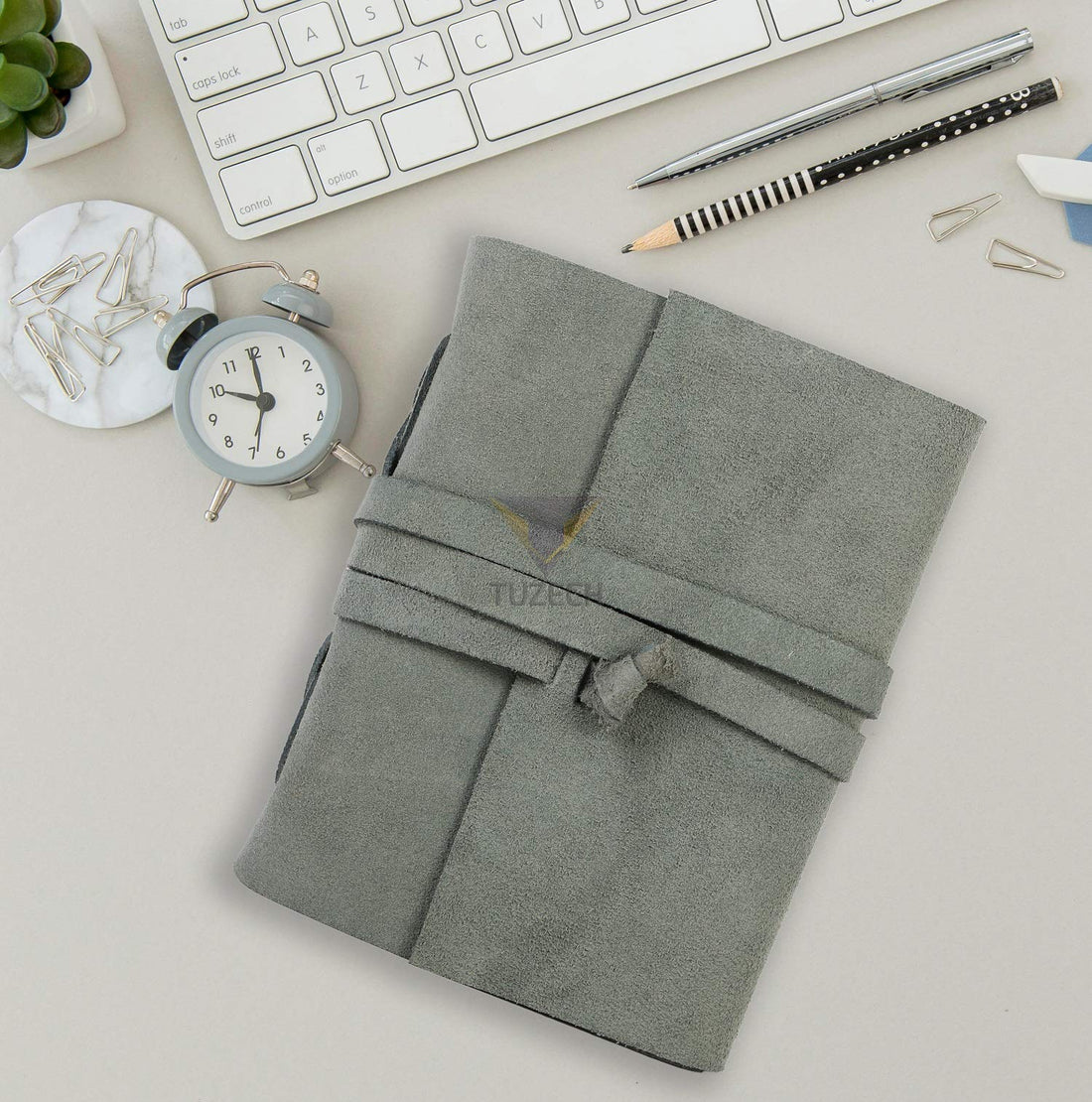 Tuzech Leather Journal Writing Notebook Antique Handmade Leather Bound Daily Notepad for Men/Women Unlined Paper for Art Sketchbook Travel Diary to Write in (7x5 Inches)-Tuzech store