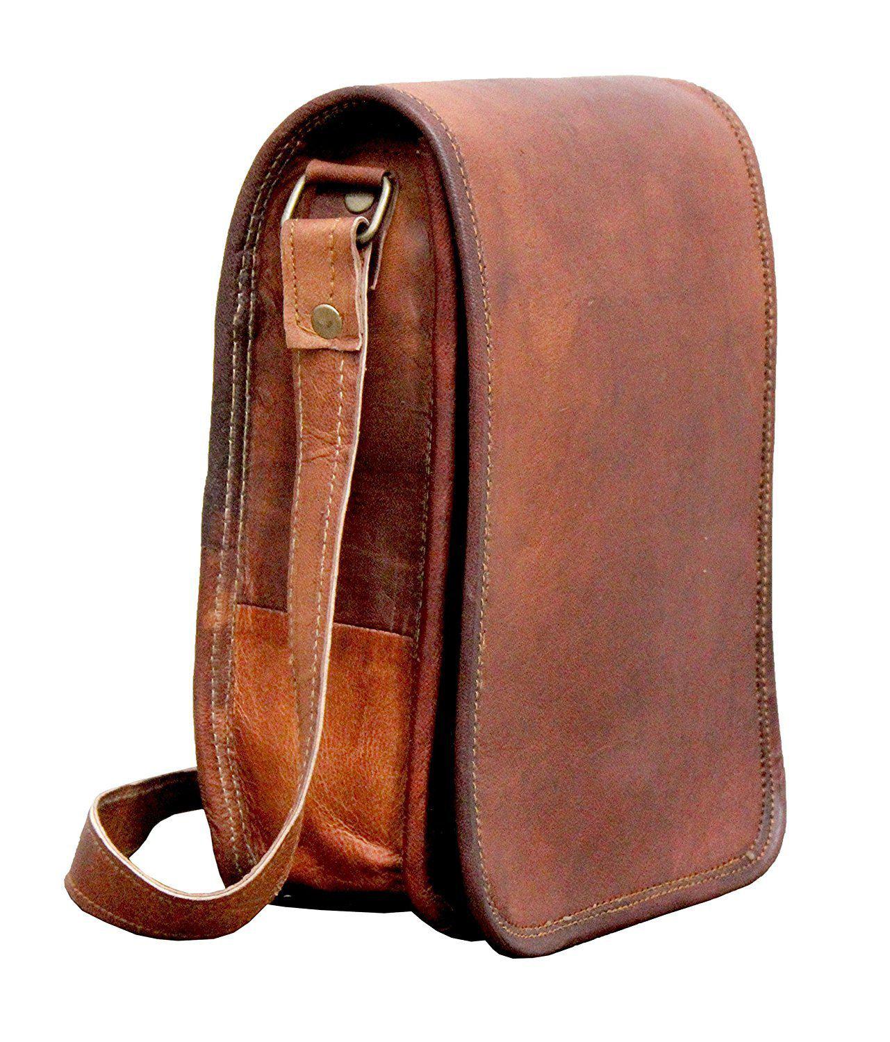 TUZECH Vintage Full Flap Genuine Leather Crossover Messenger Leather Bag - Fits laptop Upto (13 Inches)-Tuzech store