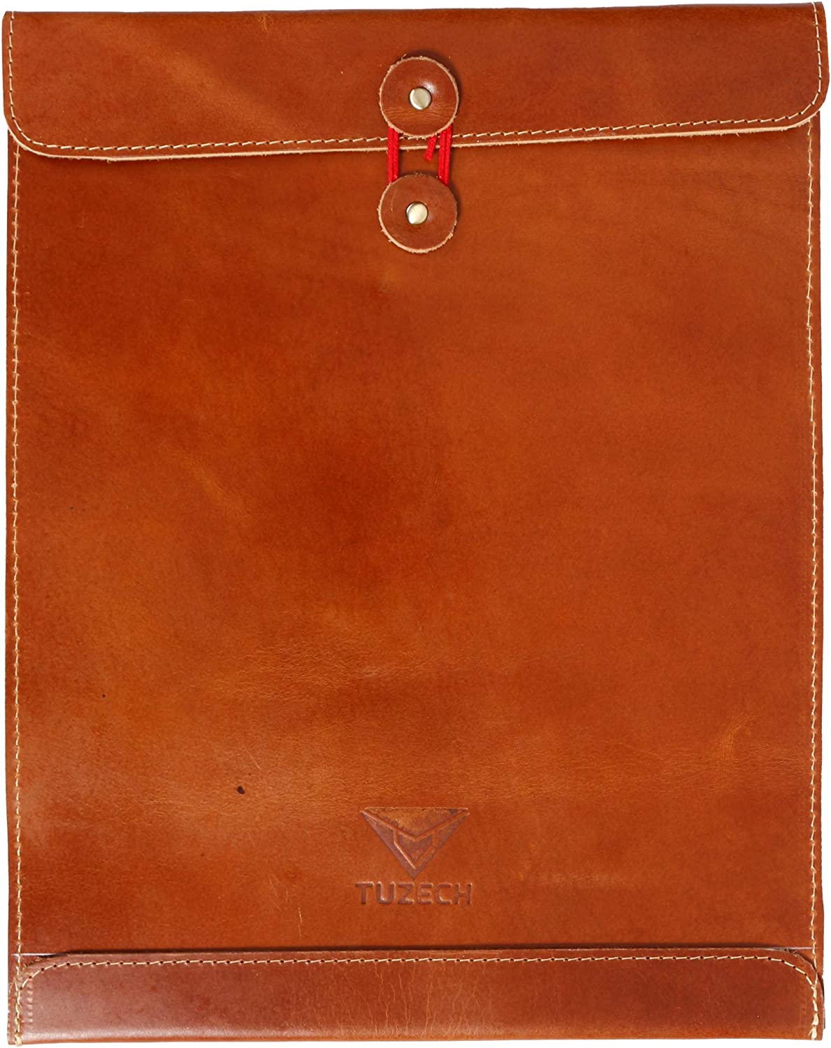 Leather Document Holder Mailing Envelope,Office & Work Resume Sales Portfolio Binder Folder-Interview/Legal Document Organizer Handmade Bourbon Brown (12.5 inches)-Tuzech store
