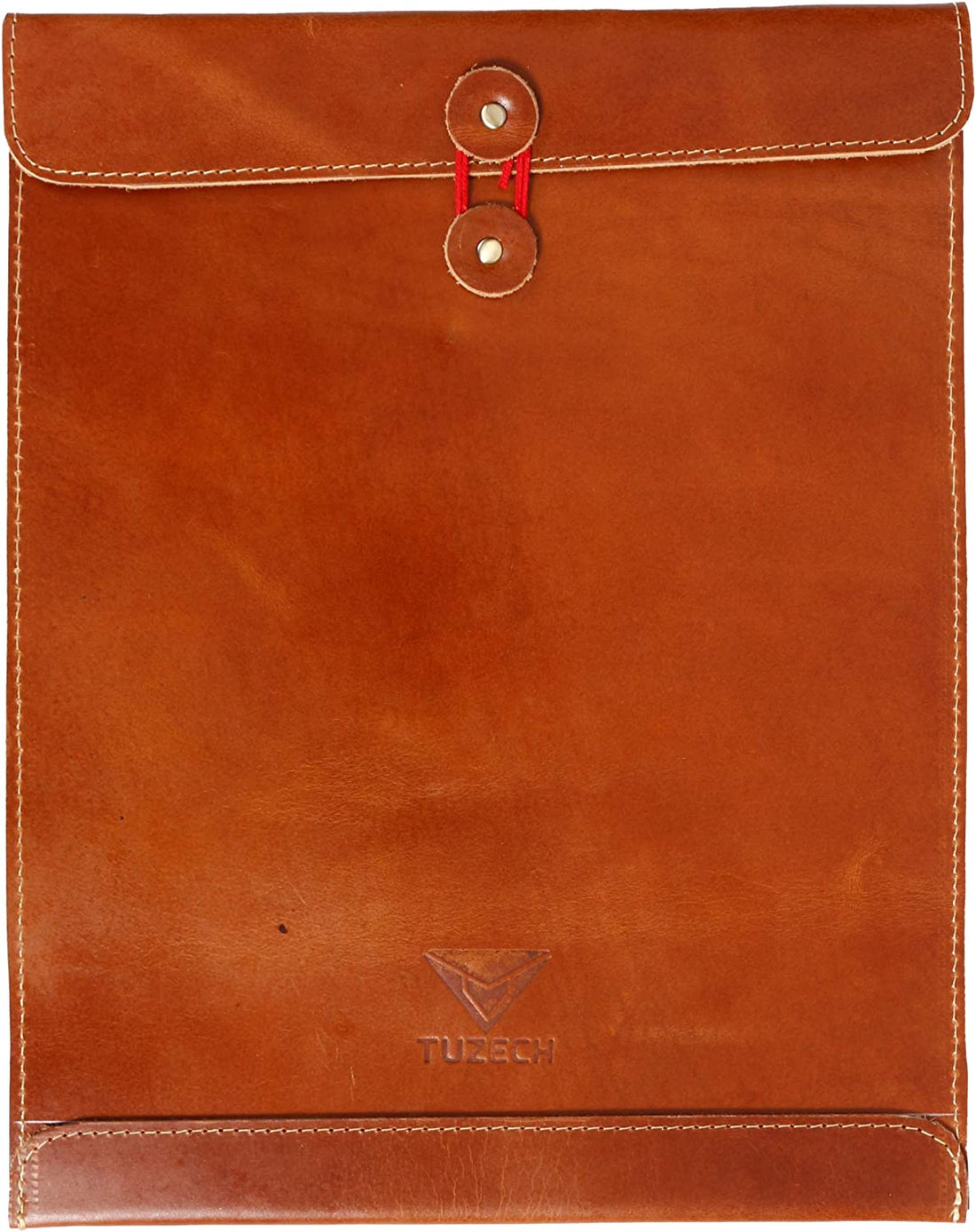 Leather Document Holder Mailing Envelope,Office & Work Resume Sales Portfolio Binder Folder-Interview/Legal Document Organizer Handmade Bourbon Brown (12.5 inches)-Tuzech store