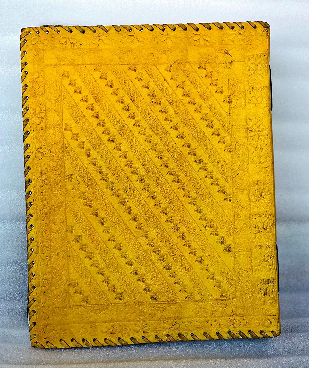 TUZECH Fat Leather 600 Pages Journal Large | Seven Stone Leather Notebook Journal | Blank Handmade Book Sketchbook | Christmas Gift Everyday Use-Tuzech store