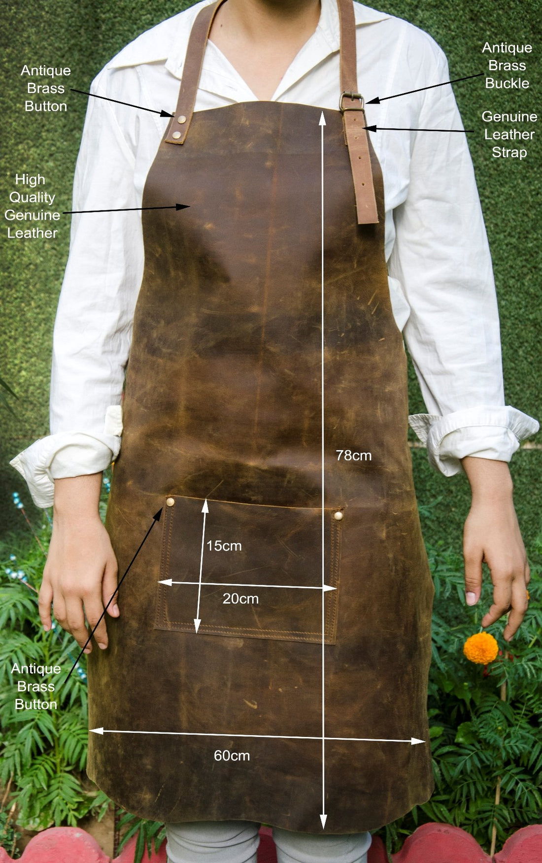 Premium Leather Tool Apron With Leather Pockets & Adjustable Straps | For Carpenters, Chefs, BBQ, Bartenders, Arts & Crafts, Butchers & More l Waterproof & Durable by Priti-Tuzech store
