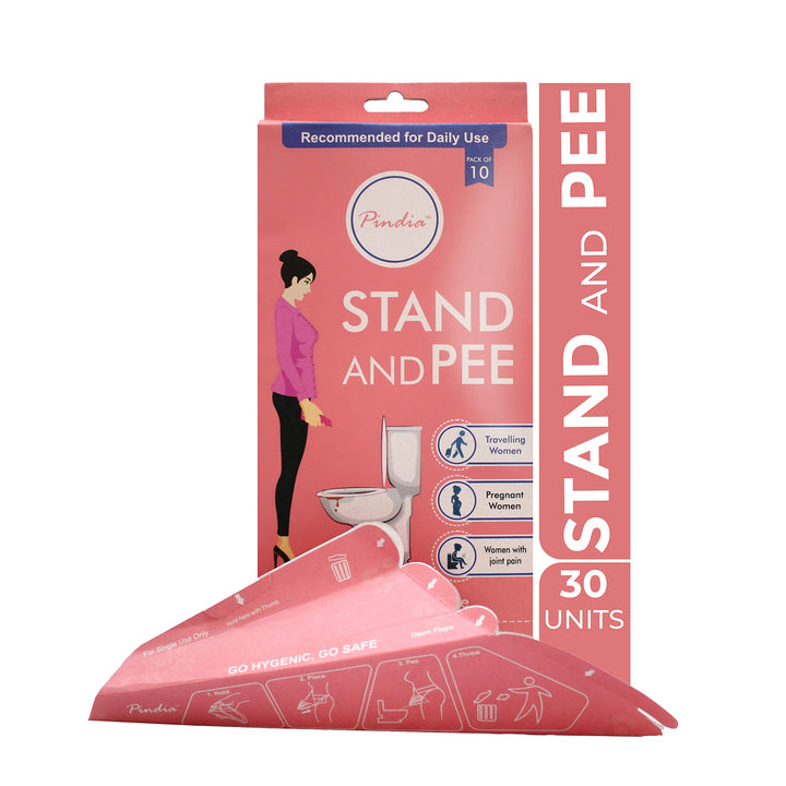 PINDIA Stand and Pee Portable Female Urination Device | Recyclable Disposable Urinal Funnel | Travel, Camping, Hiking and Outdoor Activities | Compact Stand and Pee Funnel for Women,Girls(30 Funnels)-Tuzech store