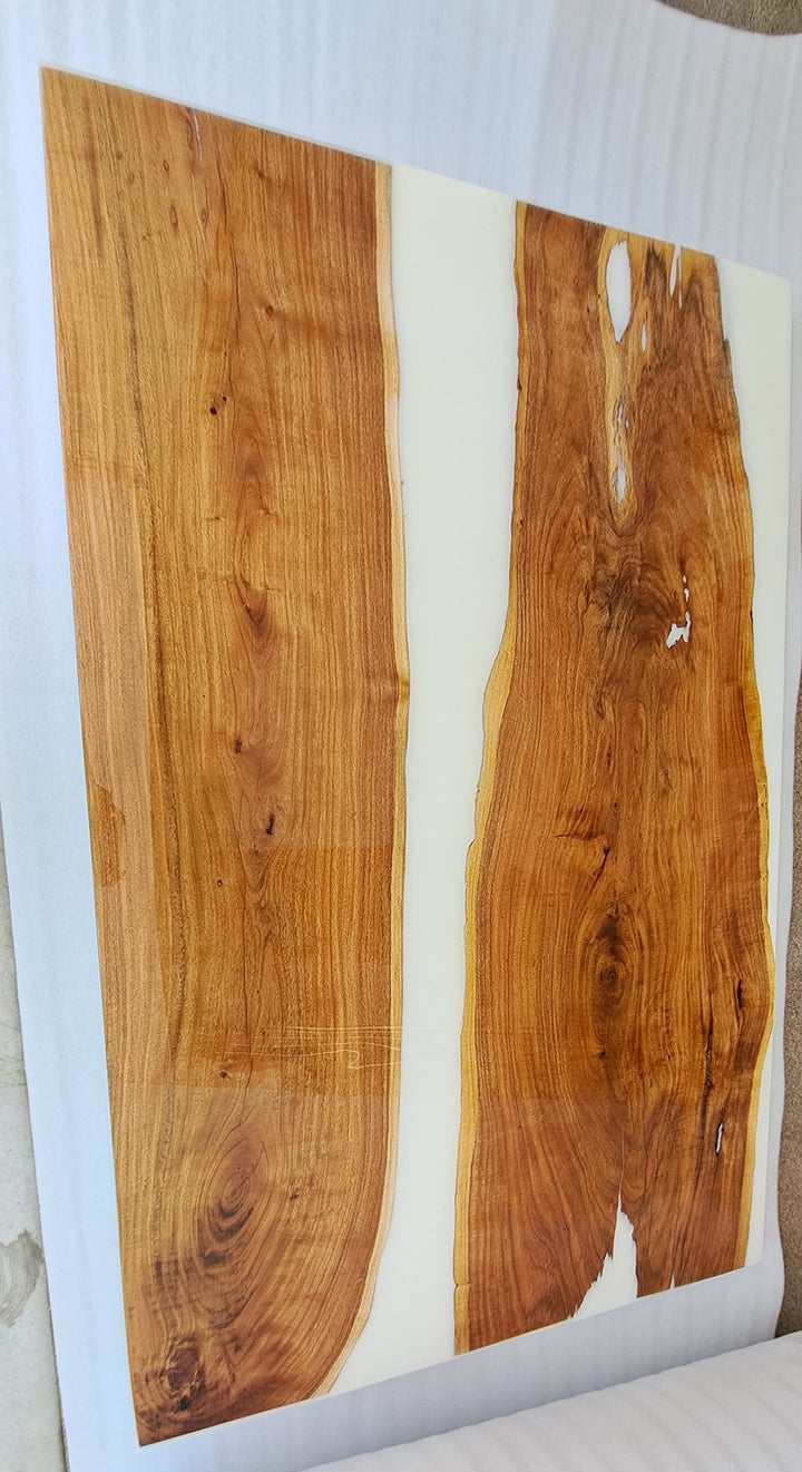 Customized Large Epoxy Table, White Resin Dining Table for 2, 4, 6, 8 Marble Look Table, Epoxy Coffee Table, Living Room Table, Home décor