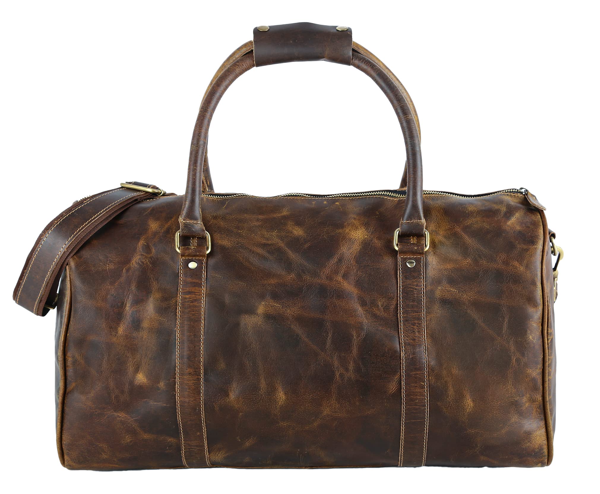 Tuzech Large Duffel Luggage leather Travel Bag Duffel bag Gym Bag Airplane cabin Approved Carry On Overnight Leather Weekender Mens Duffle Bag For Men and Women 20 inch