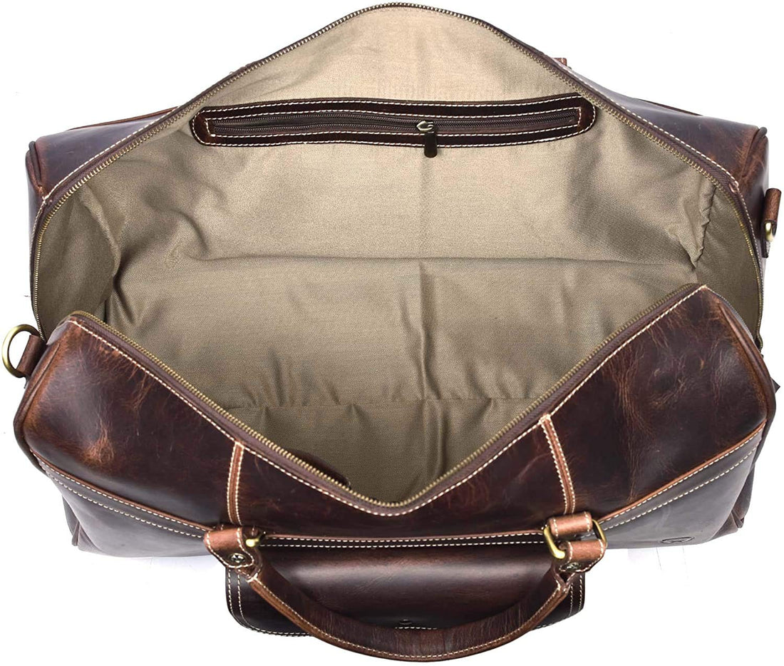 Tuzech Large Duffel Luggage leather Travel Bag Duffel bag Gym Bag Airplane cabin Approved Carry On Overnight Leather Weekender Mens Duffle Bag For Men and Women 20 Inch-Tuzech store
