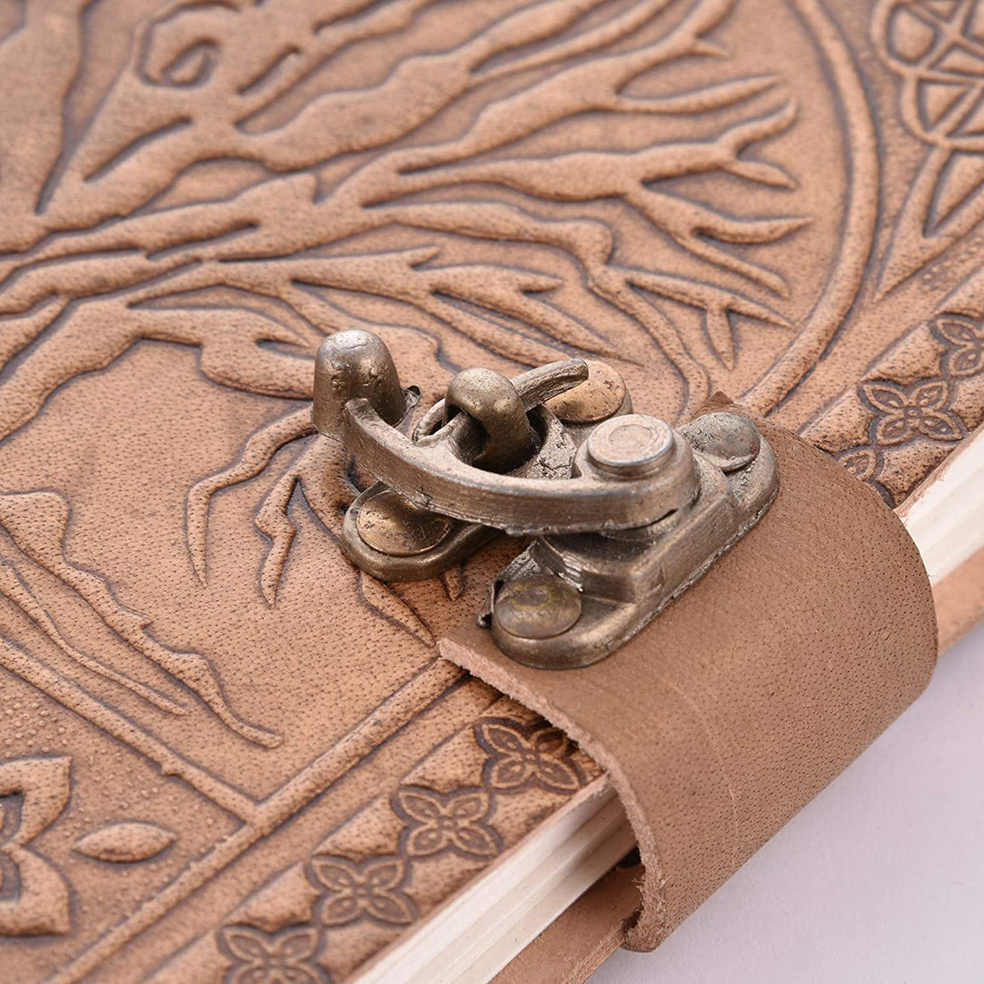 Tree of Life Handmade Leather Unlined Journal - Genuine Leather Notebook & Daily Notepad for Men & Women Paper (7 x 5 Inches)-Tuzech store