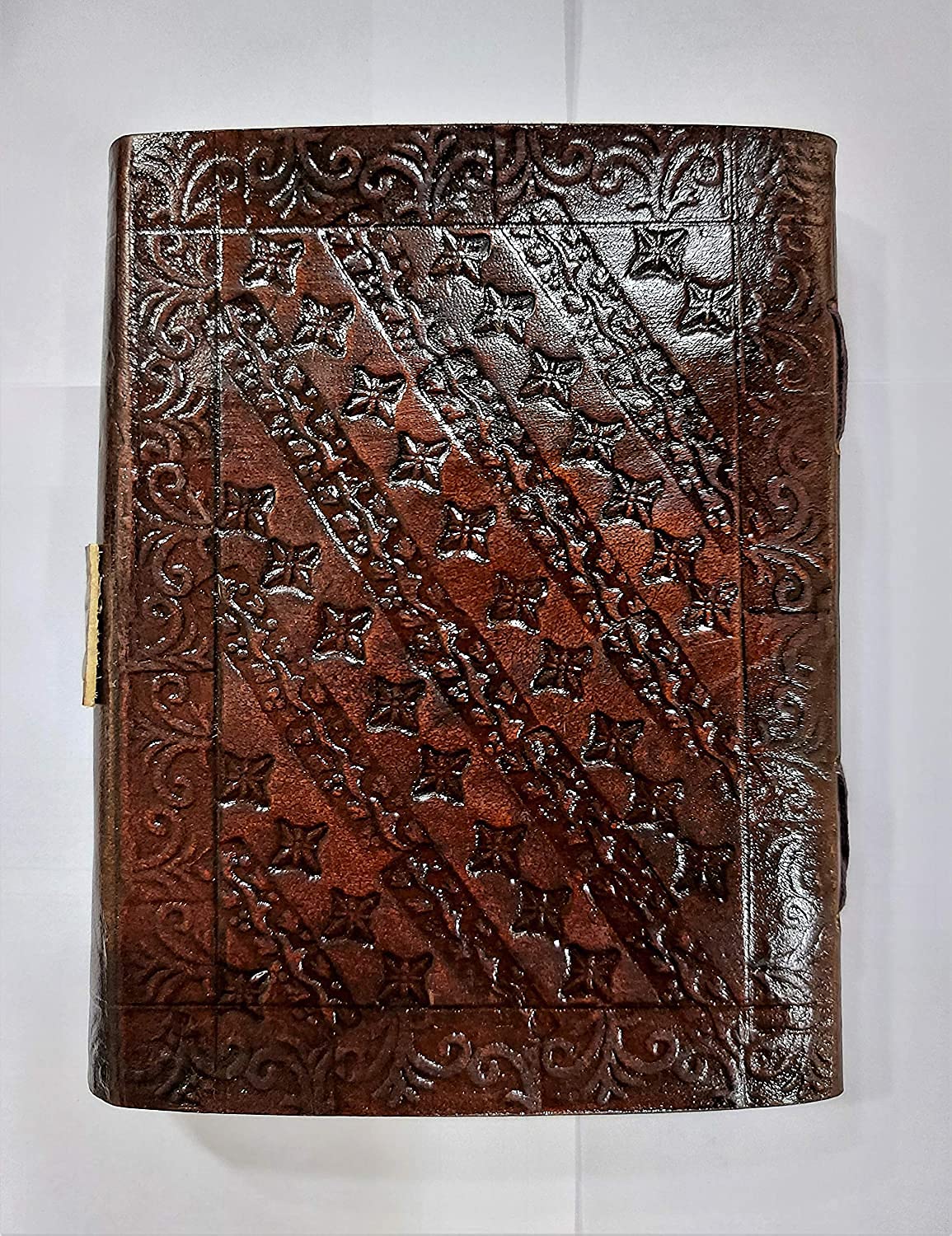 TUZECH Leather Journal Diary Skull Vintage Antique Book Of Shadows Handmade Notebook Sketchpad Hocus Pocus Notepad Gift for Men Women Seven Chakra With Leather Bound 7X5 Inches Brown
