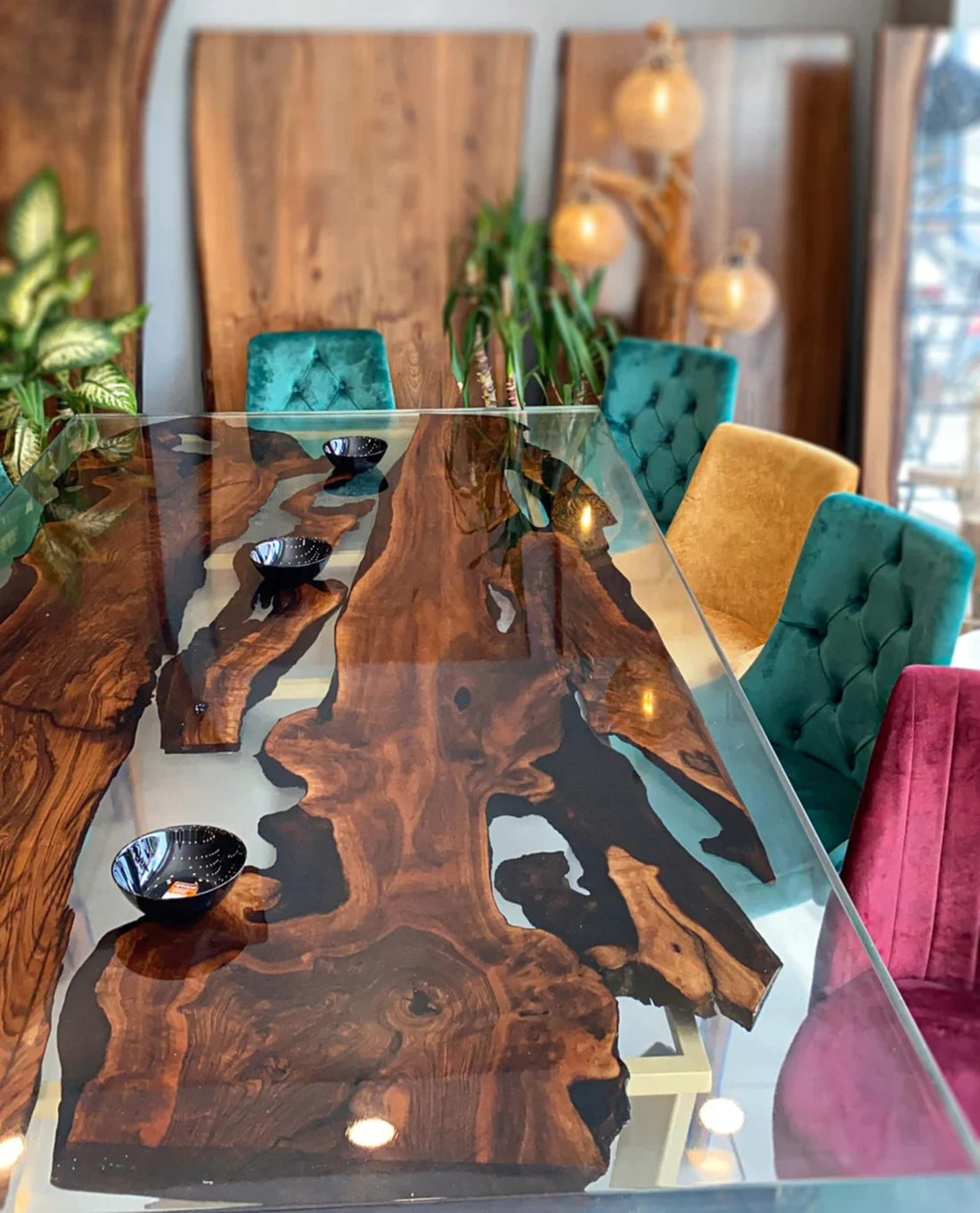 Customized Large Clear EPOXY Table, Resin Dining Table for 2, 4, 6, 8 River Dining Table Top, Wood Epoxy Coffee Table Top, Living Room Table-Tuzech store