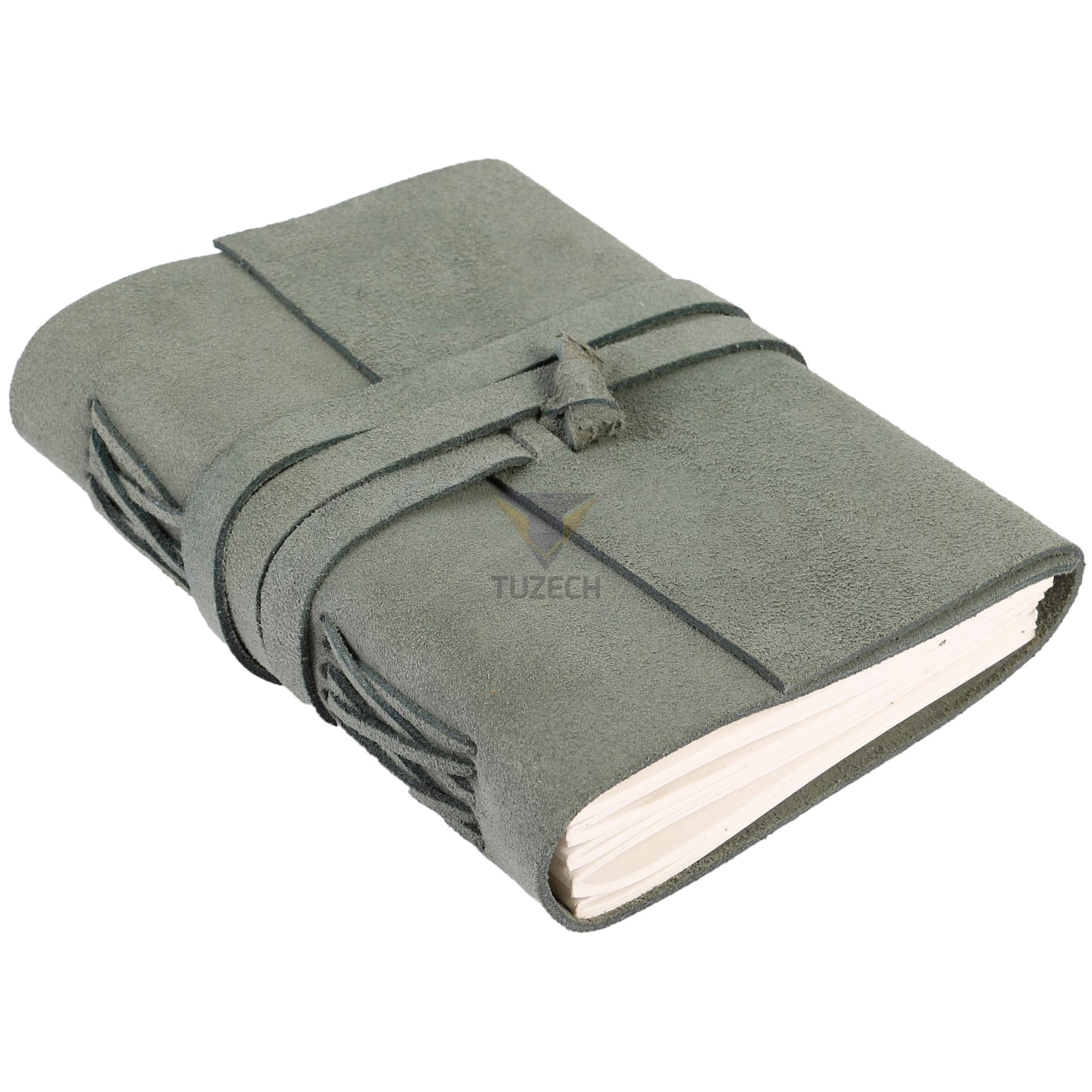 Tuzech Leather Journal Writing Notebook Antique Handmade Leather Bound Daily Notepad for Men/Women Unlined Paper for Art Sketchbook Travel Diary to Write in (7x5 Inches)-Tuzech store
