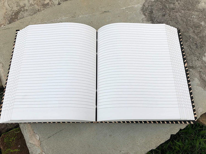 TUZECH Fat Leather 600 Pages Journal Large | Seven Stone Leather Notebook Journal | Blank Handmade Book Sketchbook | Christmas Gift Everyday Use-Tuzech store