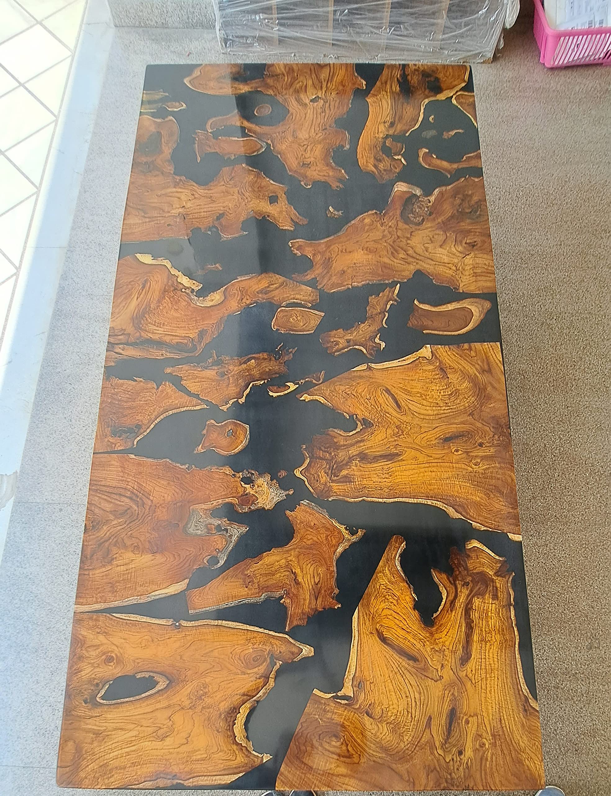 Customized Large Epoxy Table, Resin Dining Table for 2, 4, 6, 8 Glosy Black Table, Epoxy Coffee Table, Living Room Table, Home décor