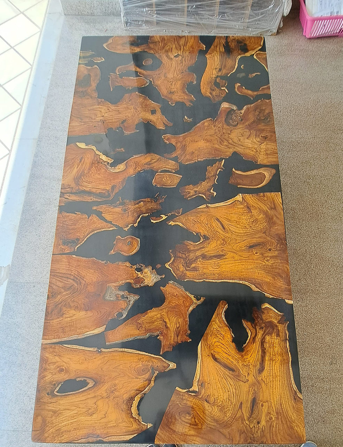 Customized Large Epoxy Table, Resin Dining Table for 2, 4, 6, 8 Glosy Black Table, Epoxy Coffee Table, Living Room Table, Home décor
