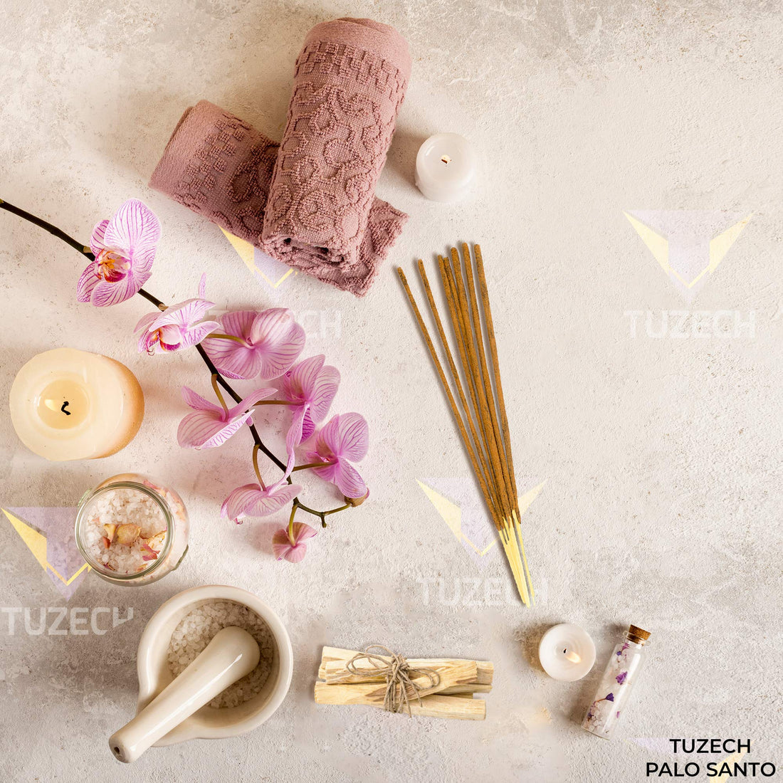 TUZECH 100% Premium Natural Incense Sticks Perfect For Meditation,Reiki,Yoga, Relaxation,Healing, Cleanse & Purify. Hand Rolled Incenses With Natural Bamboo – PALO SANTO- 90 Grams-Tuzech store