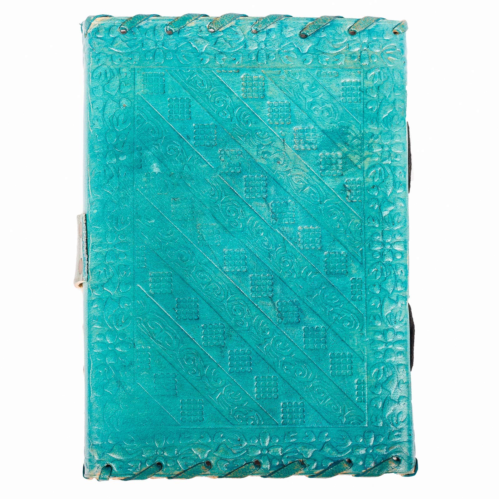 Real Handmade Pure Leather Diary for Office Home Daily Use with C Lock 7 Inches (Ocean Blue)-Tuzech store