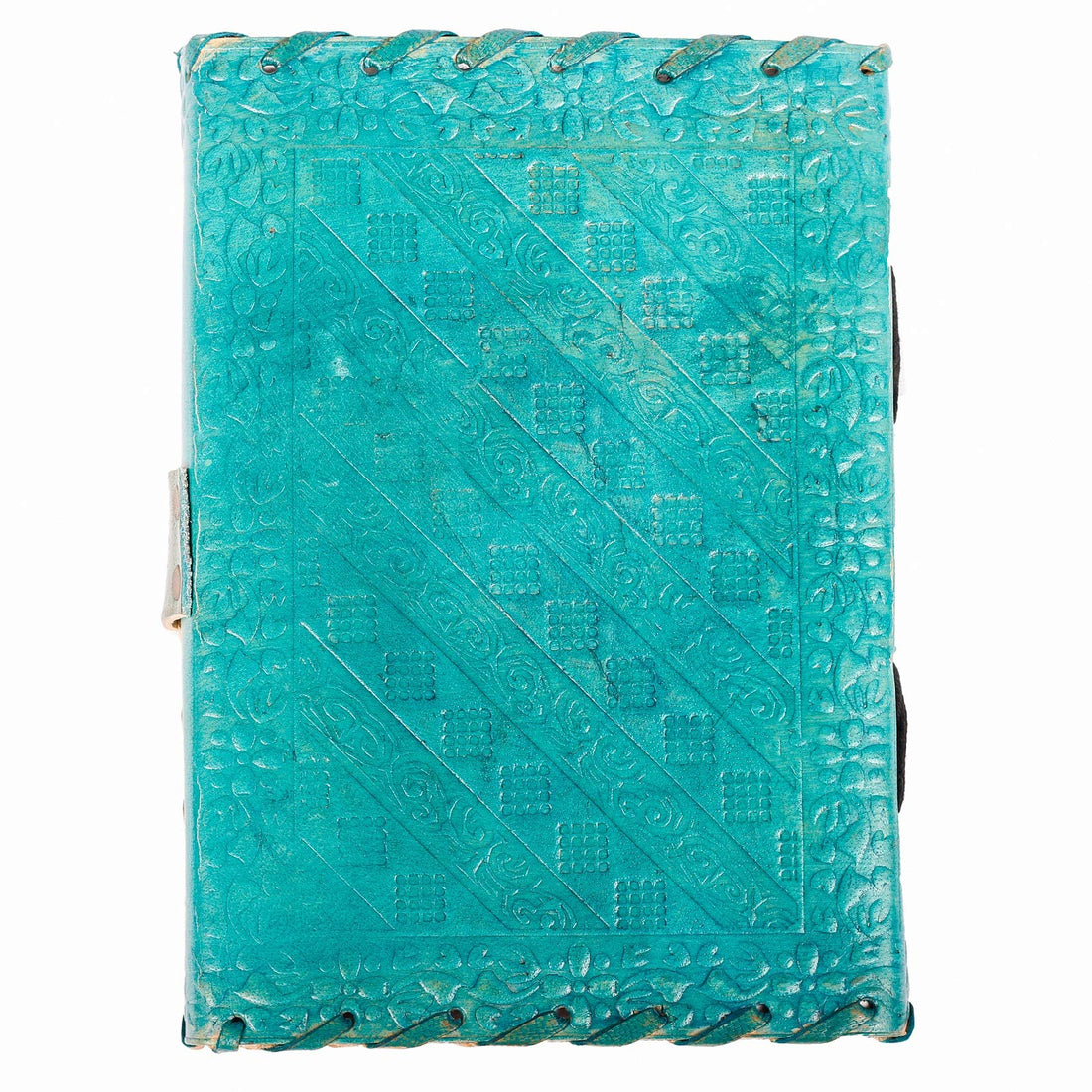 Real Handmade Pure Leather Diary for Office Home Daily Use with C Lock 7 Inches (Ocean Blue)-Tuzech store