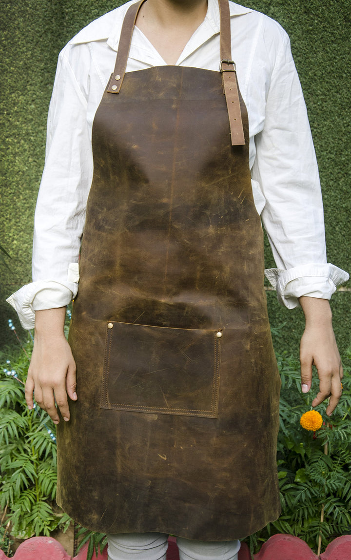 Premium Leather Tool Apron With Leather Pockets & Adjustable Straps | For Carpenters, Chefs, BBQ, Bartenders, Arts & Crafts, Butchers & More l Waterproof & Durable by Priti-Tuzech store