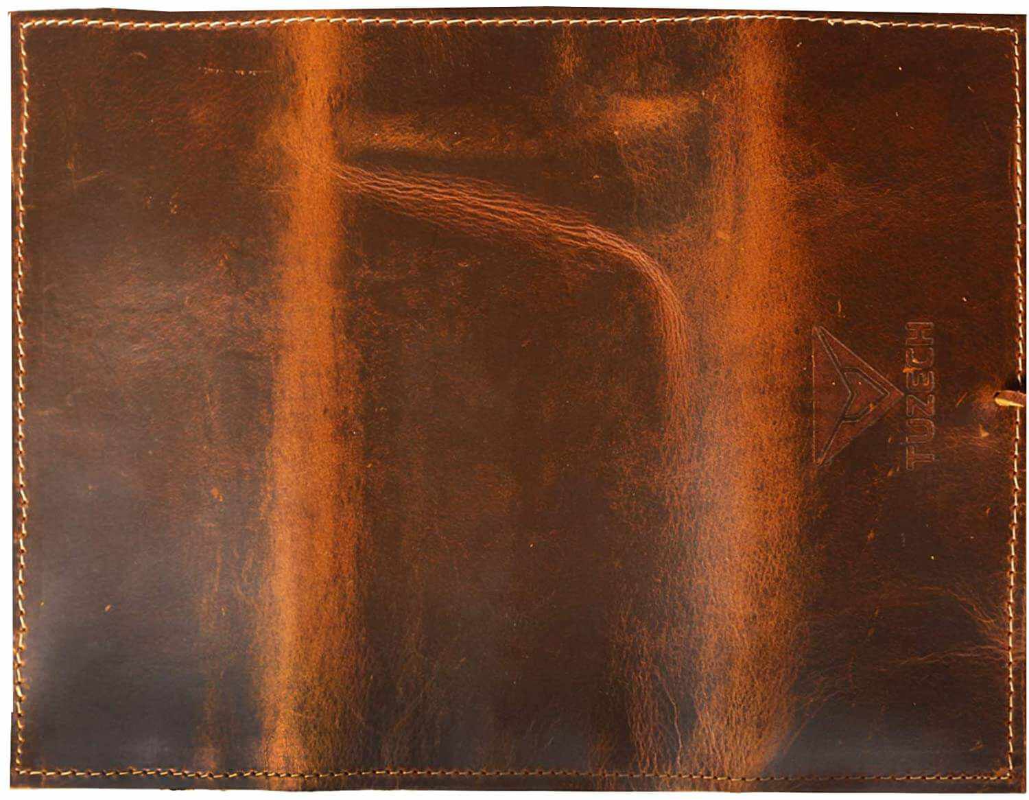 Leather Tool Roll Up Tool Kit Pouch - Leather Tools/Cutlery / Stationery/Pen/Pencil Pouch Wrench Roll/Chisel Bag (Brown) For School / College/Office/Work/Artist-Tuzech store