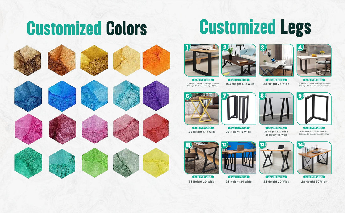 Personalized Large EPOXY Fully Customised Thick Resin River Dining Table Top for 2, 4, 6, 8,Epoxy Coffee Table Top, Living Room Table Top-Tuzech store