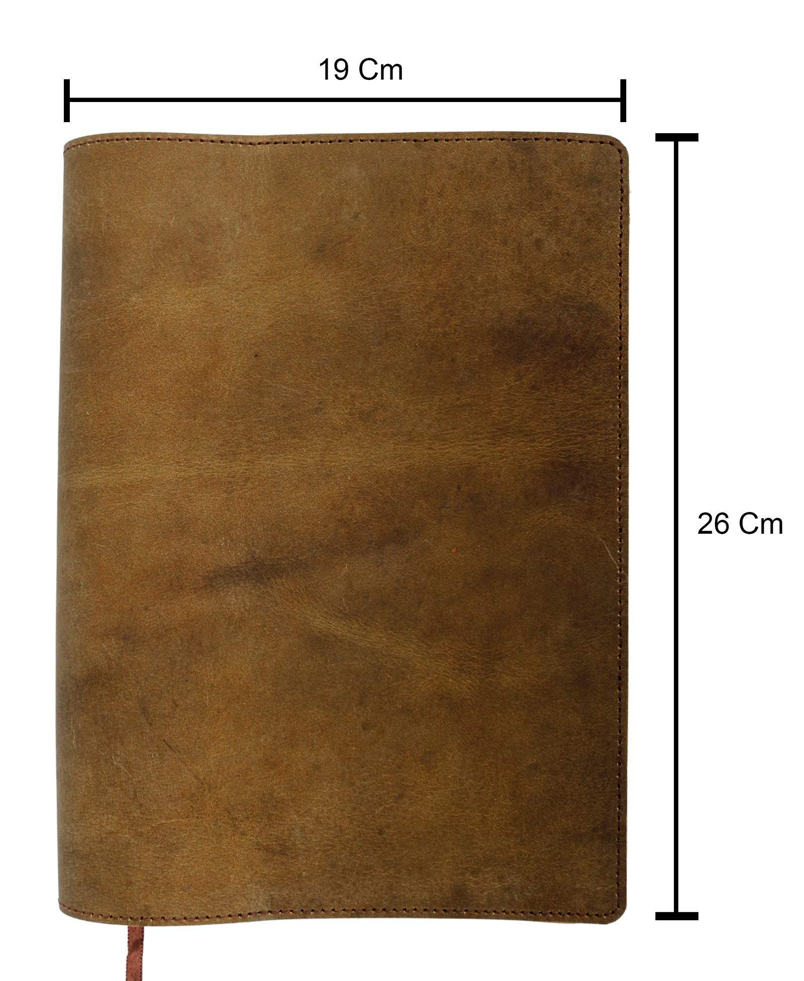 Rustic Leather Refillable Journal Cover for Moleskine Cahier XL (10.50x8 in) w/Tipico Strap, Office & Work Essentials, Handmade - Brown-Tuzech store